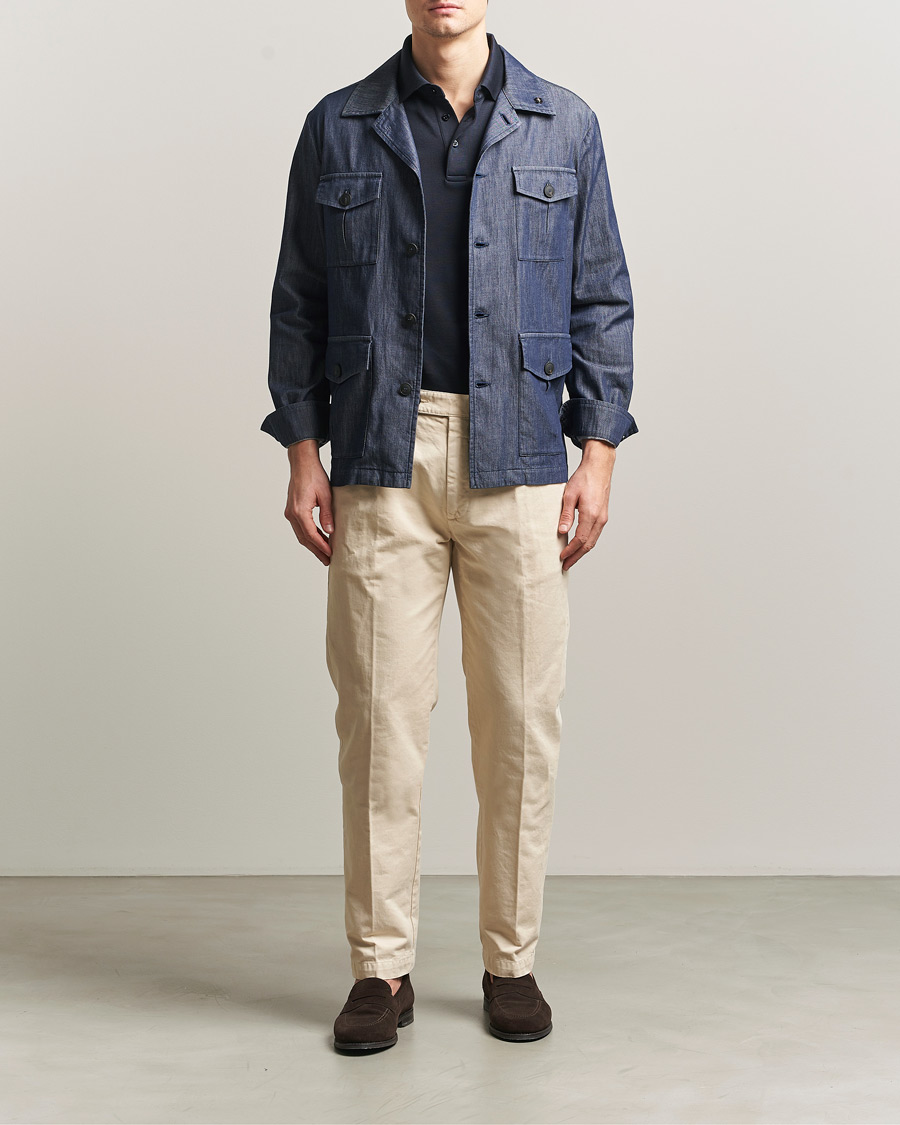 Hombres | Abrigos y chaquetas | Gran Sasso | Cotton Safari Jacket Navy