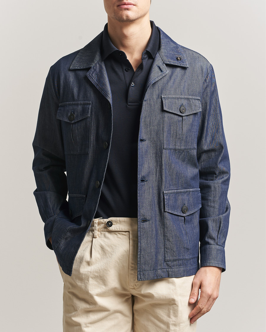 Hombres | Abrigos y chaquetas | Gran Sasso | Cotton Safari Jacket Navy