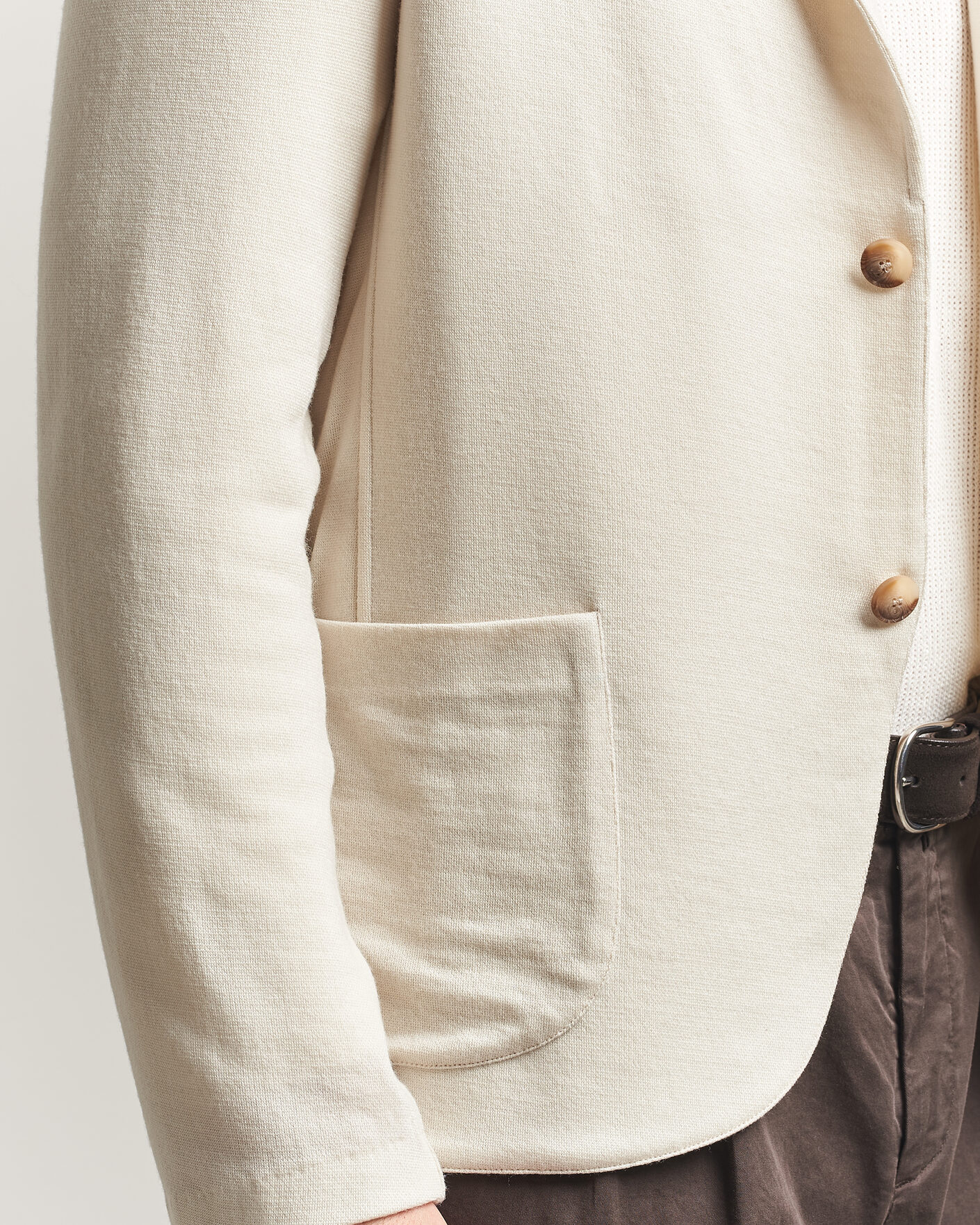 Hombres | Blazers | Gran Sasso | Wool Knitted Blazer Cream
