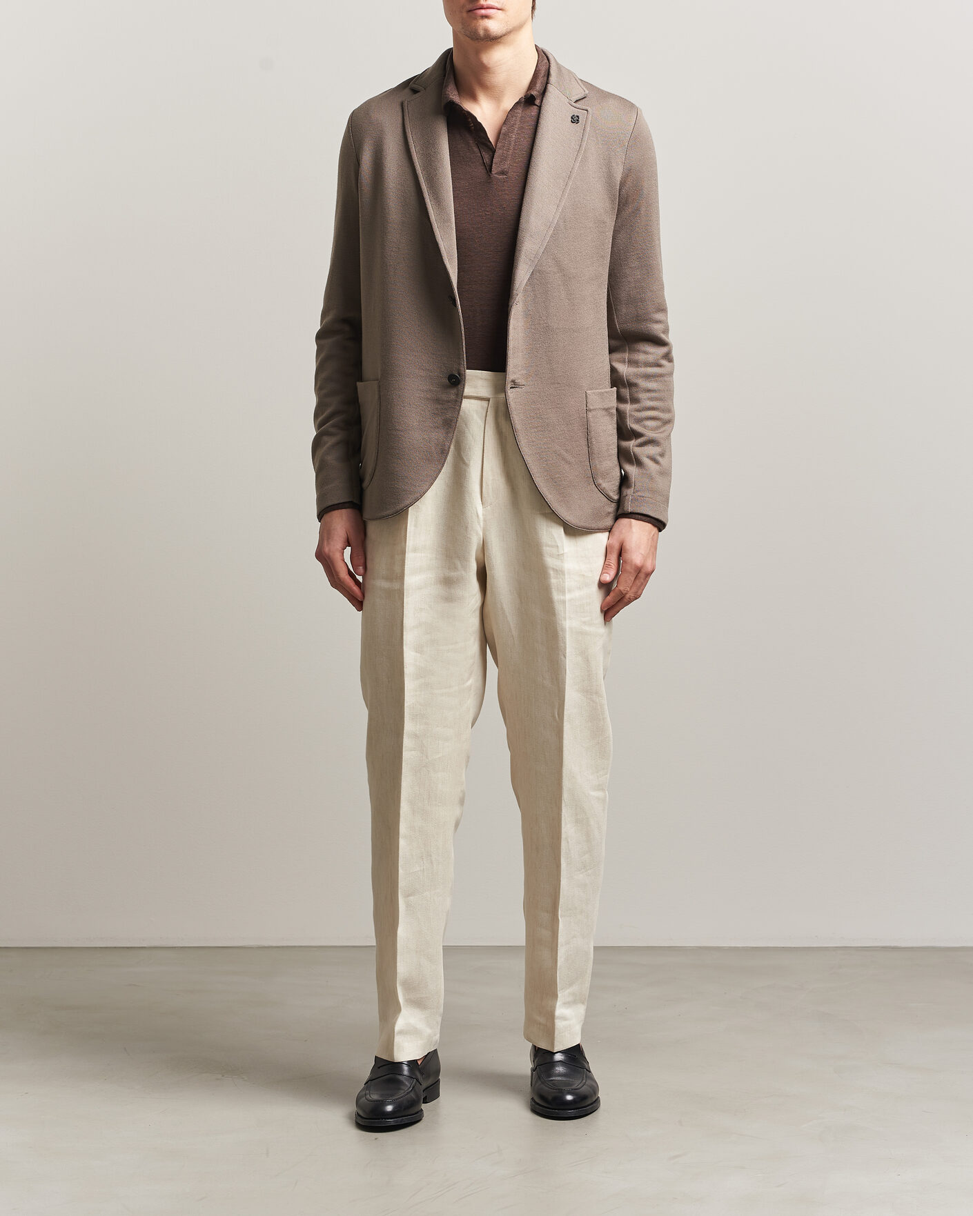 Hombres | Blazers | Gran Sasso | Wool Knitted Blazer Brown