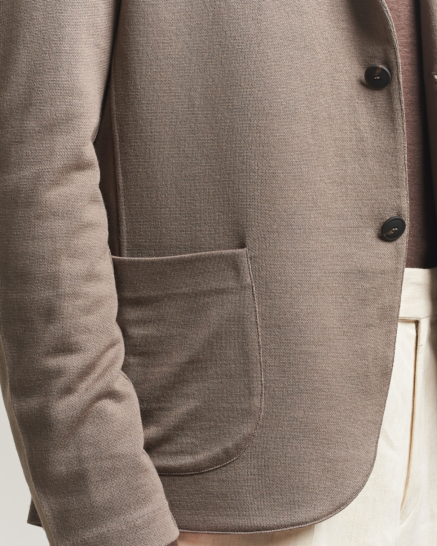 Hombres | Blazers | Gran Sasso | Wool Knitted Blazer Brown