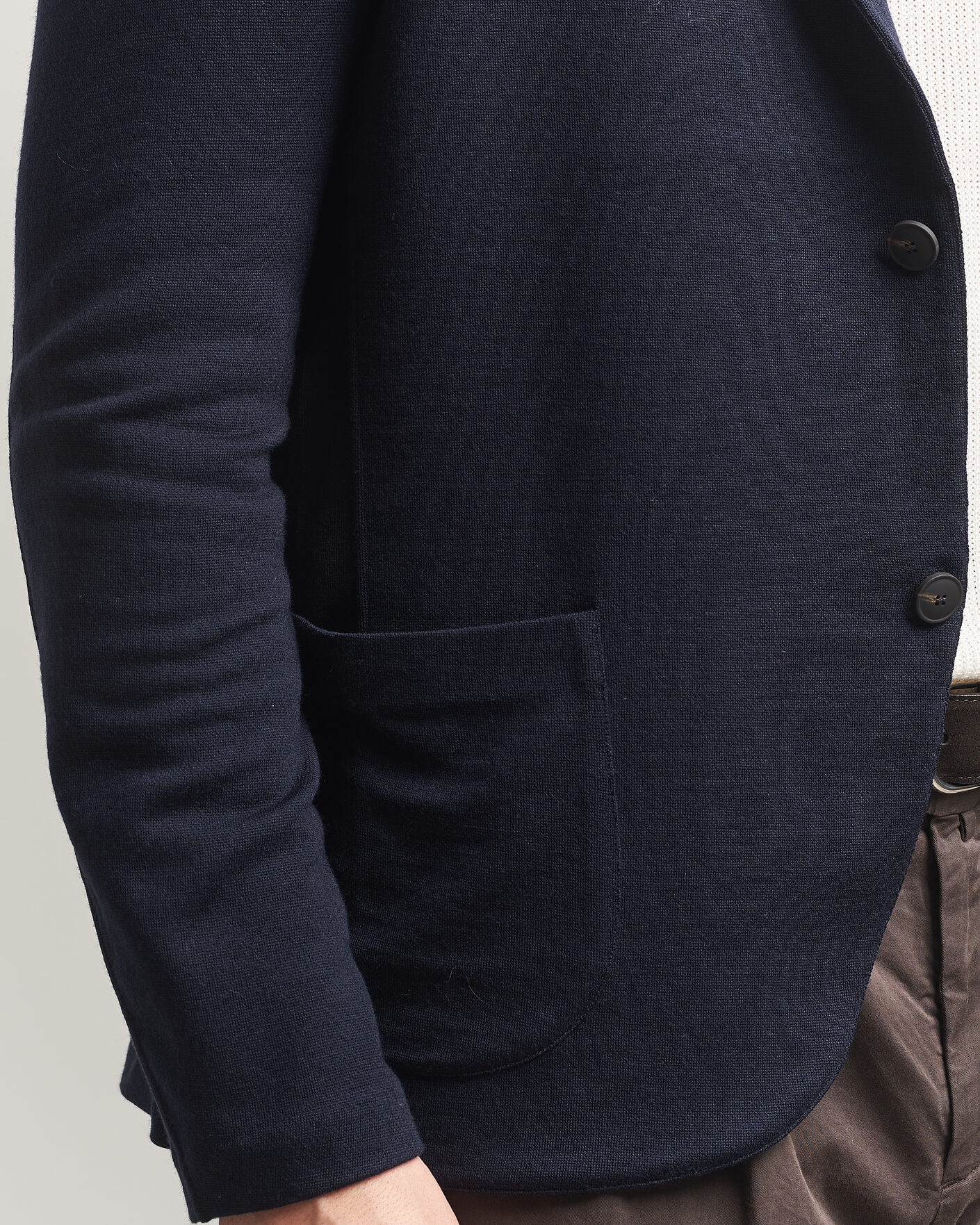 Hombres | Blazers | Gran Sasso | Wool Knitted Blazer Navy