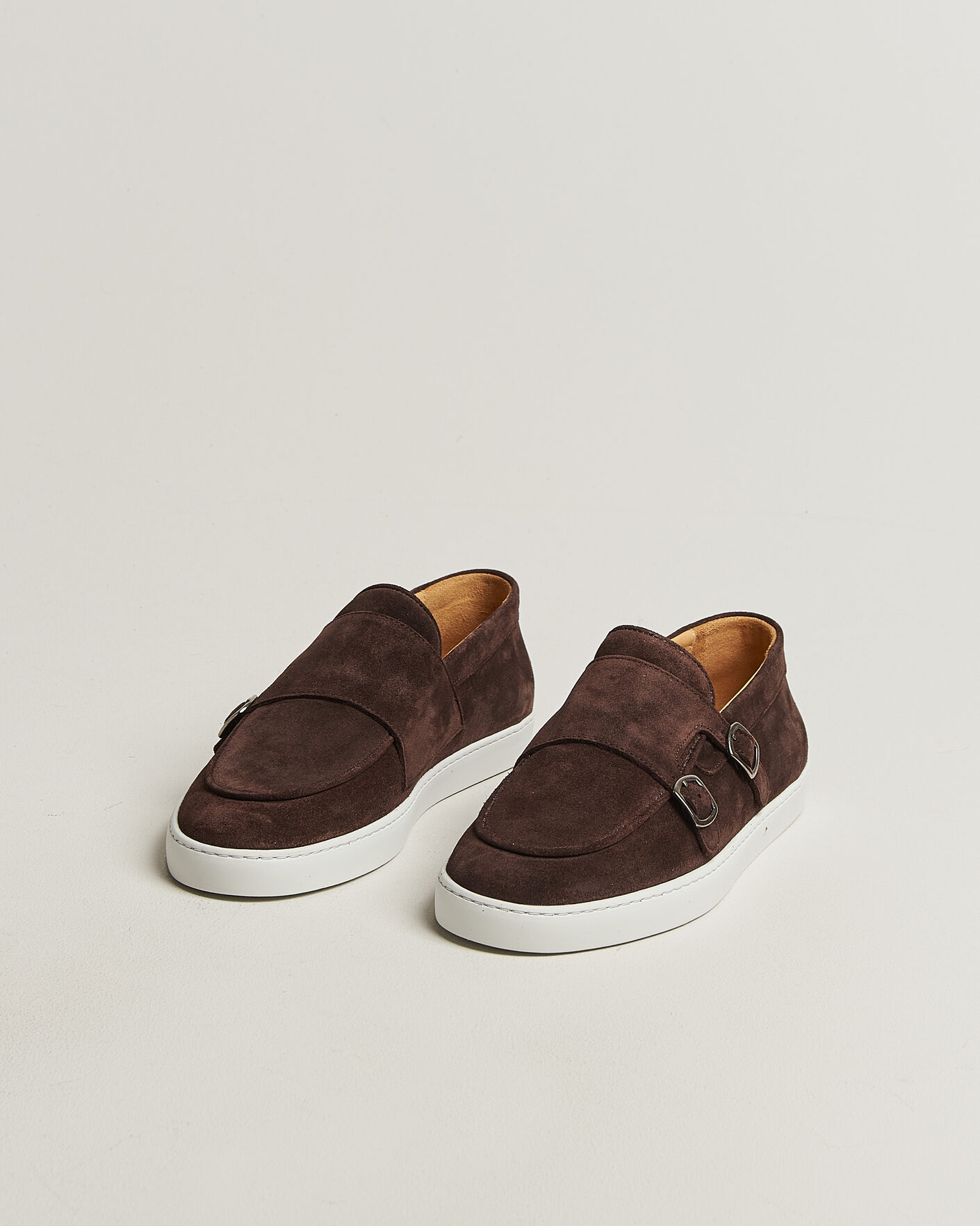 Hombres | Mocasines | Fliteless | Suede Monk Strap Sneaker Loafer Dark Brown