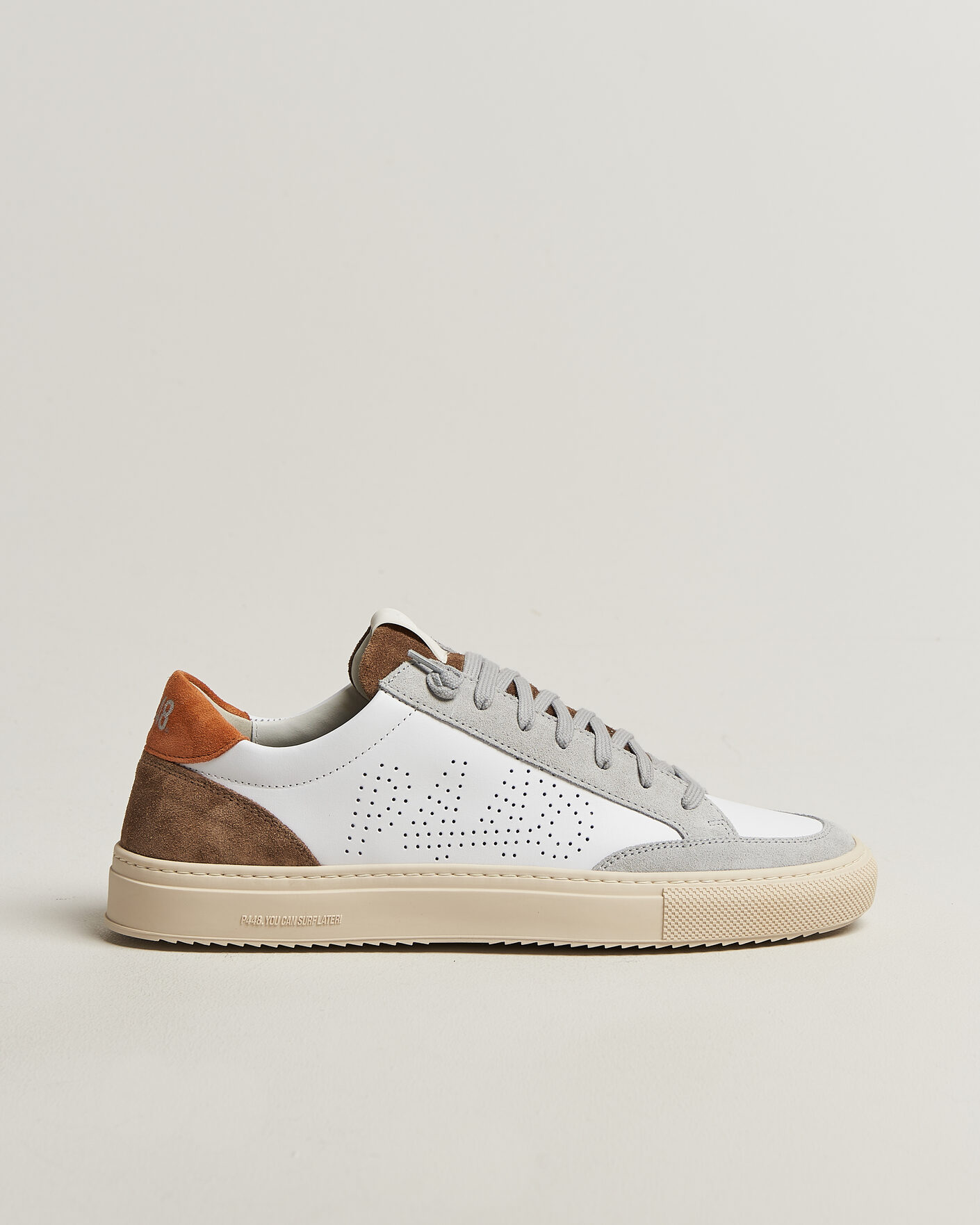 Hombres | Zapatillas | P448 | Soho Leather/Suede Sneaker White/Grey