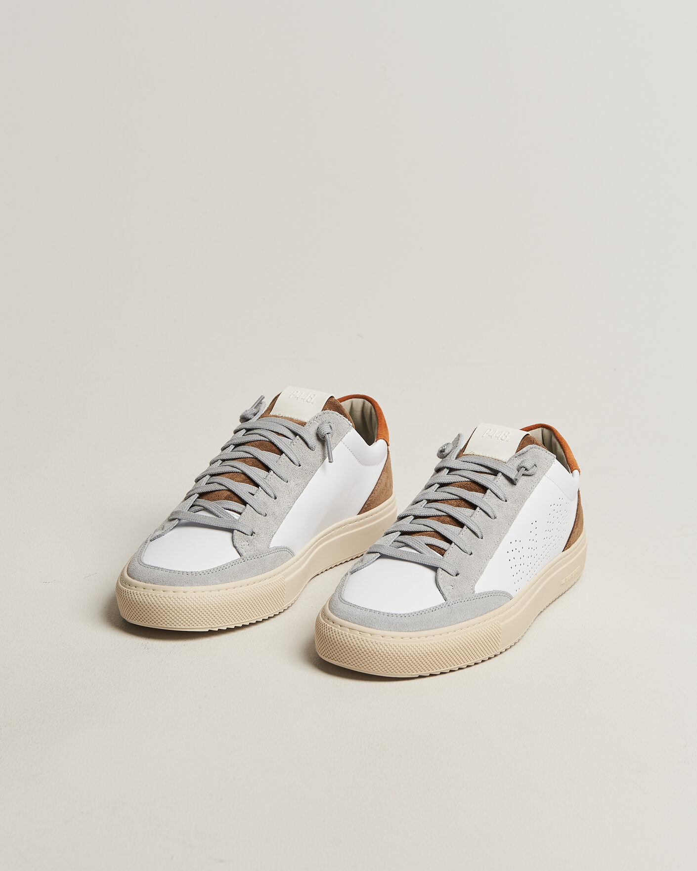 Hombres | Zapatillas | P448 | Soho Leather/Suede Sneaker White/Grey