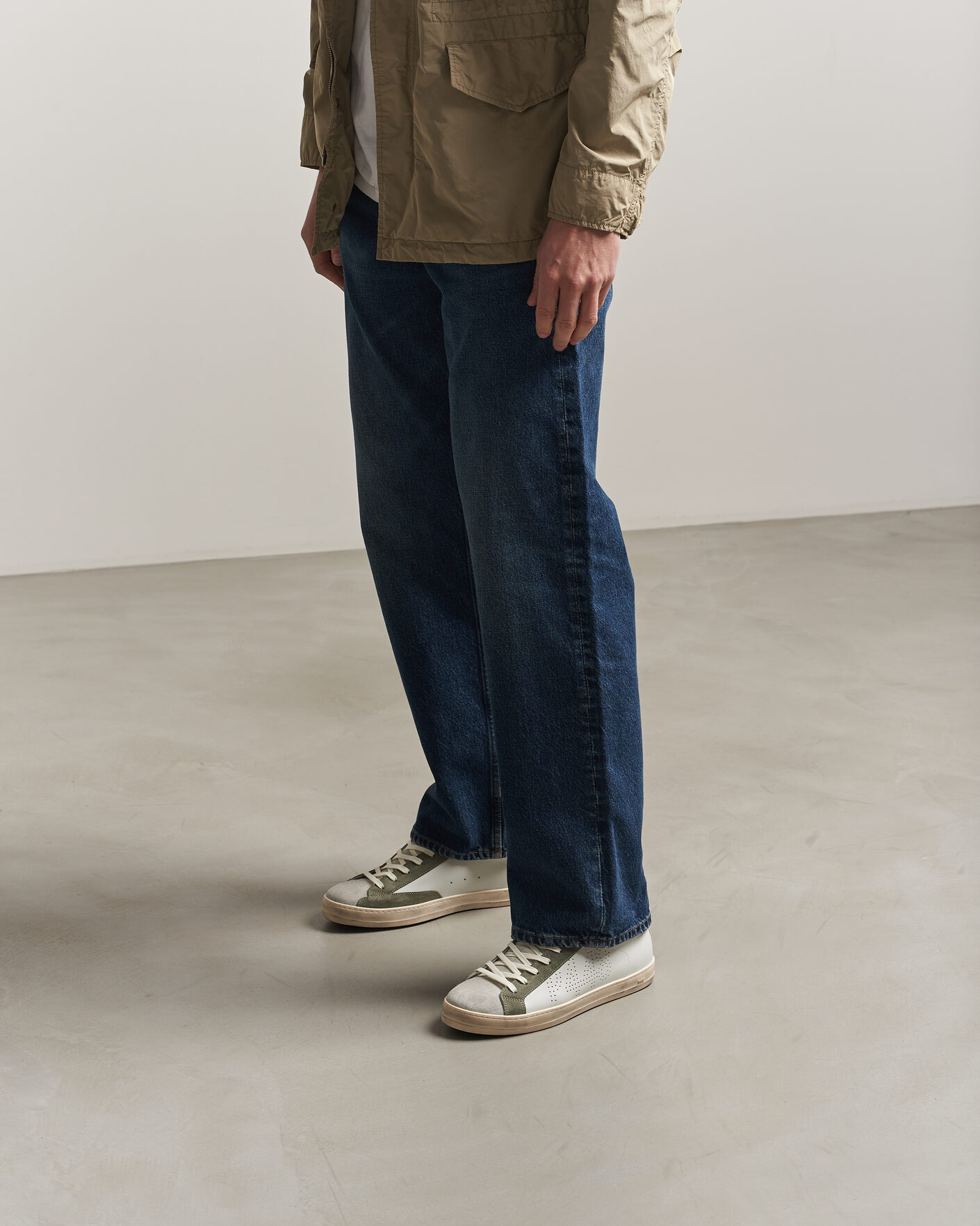 Hombres | Zapatillas | P448 | John Leather/Suede Sneaker White/Olive/Grey