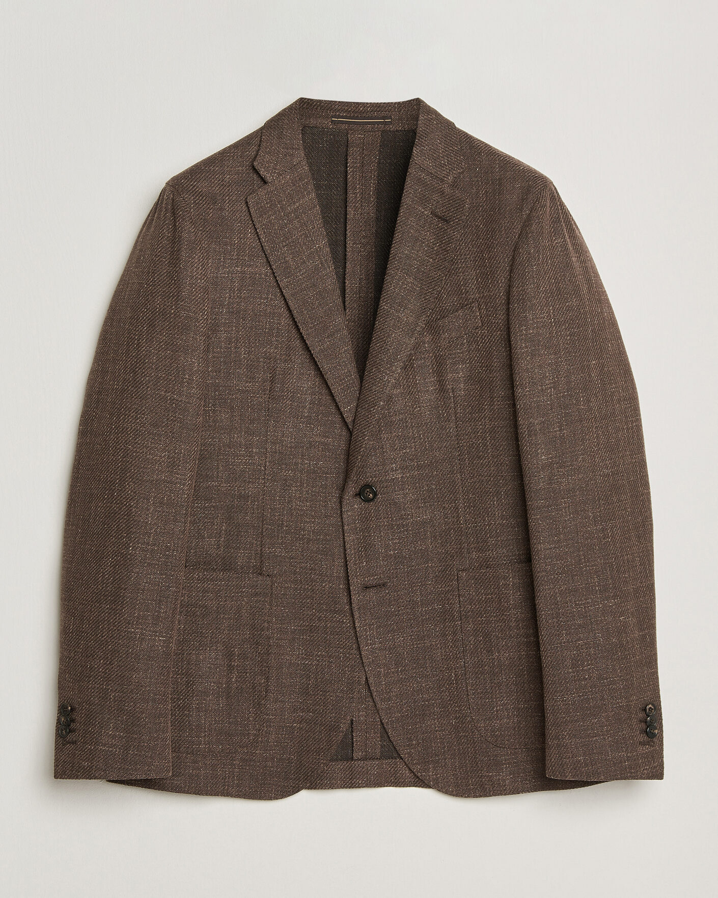 Hombres | Blazers | Incotex | Structured Cotton Blazer Dark Brown