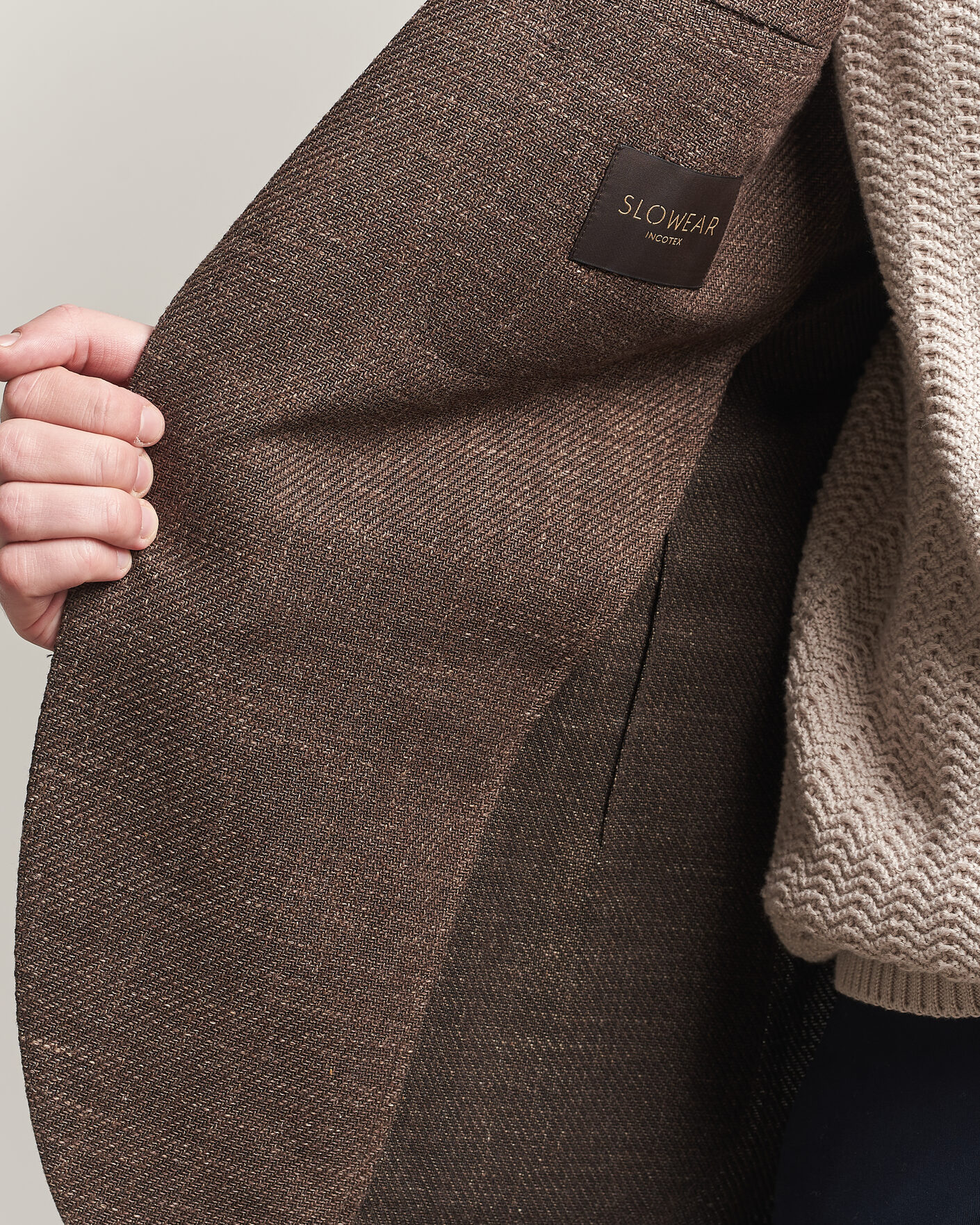 Hombres | Blazers | Incotex | Structured Cotton Blazer Dark Brown