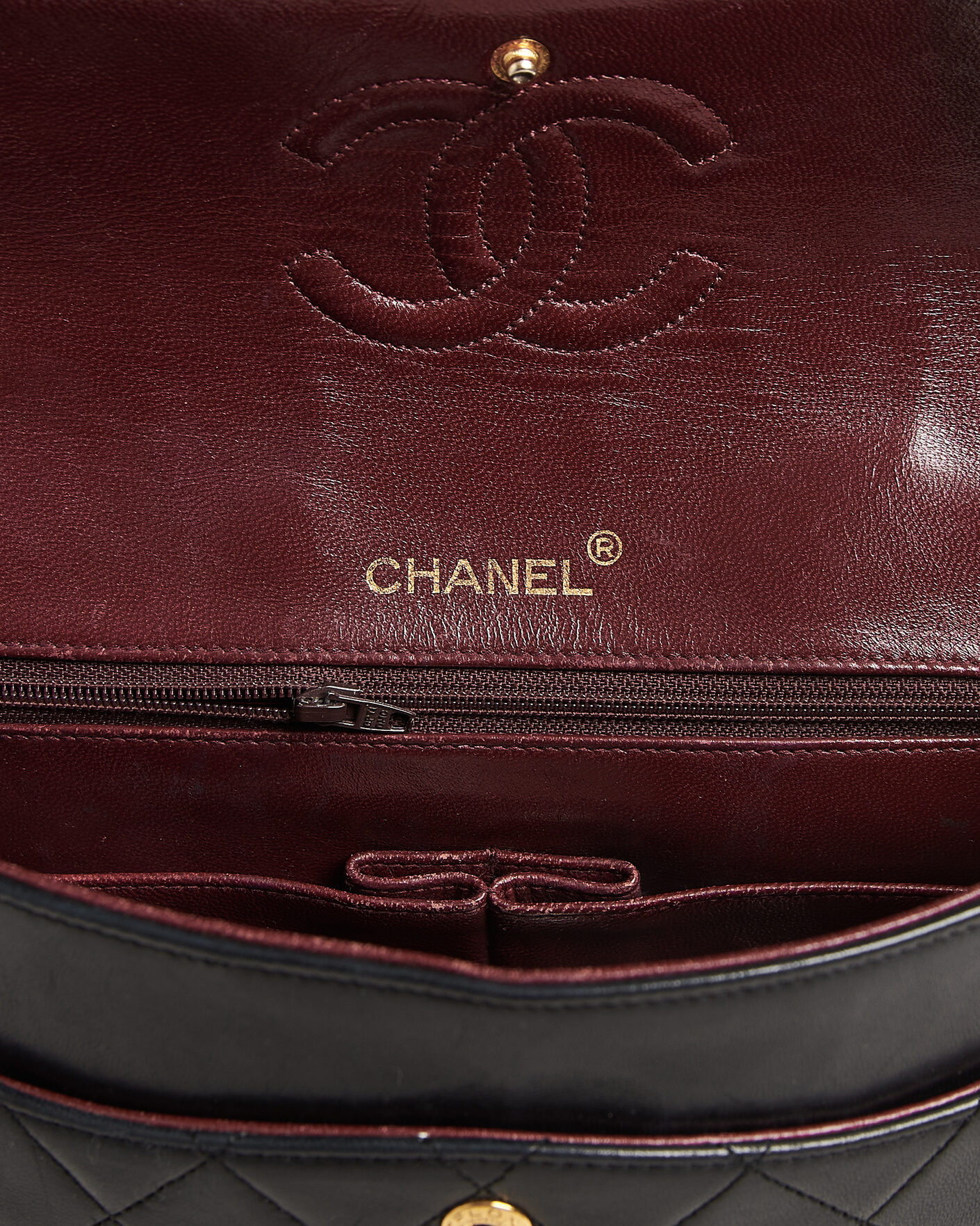 Hombres | Pre-Owned & Vintage Bags | Chanel Pre-Owned | Classic Medium Square Double Flap Bag Lambskin Black