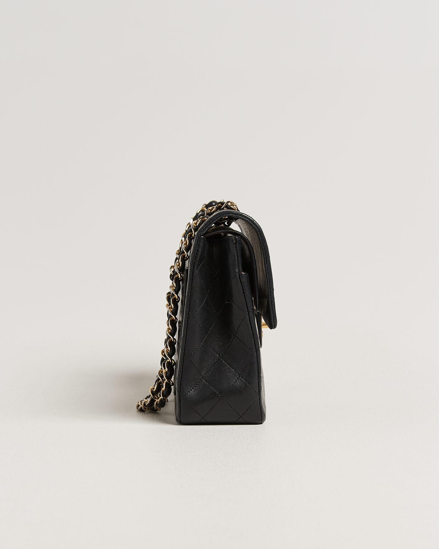 Hombres | Pre-Owned & Vintage Bags | Chanel Pre-Owned | Classic Medium Square Double Flap Bag Lambskin Black