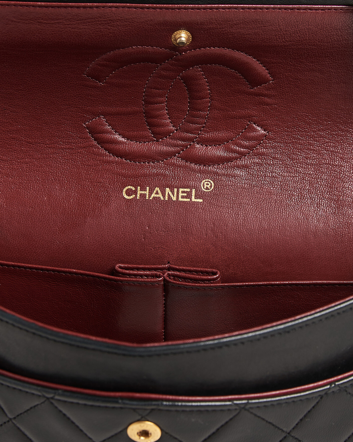 Hombres | Pre-Owned & Vintage Bags | Chanel Pre-Owned | Classic Medium Double Flap Bag Lambskin Black