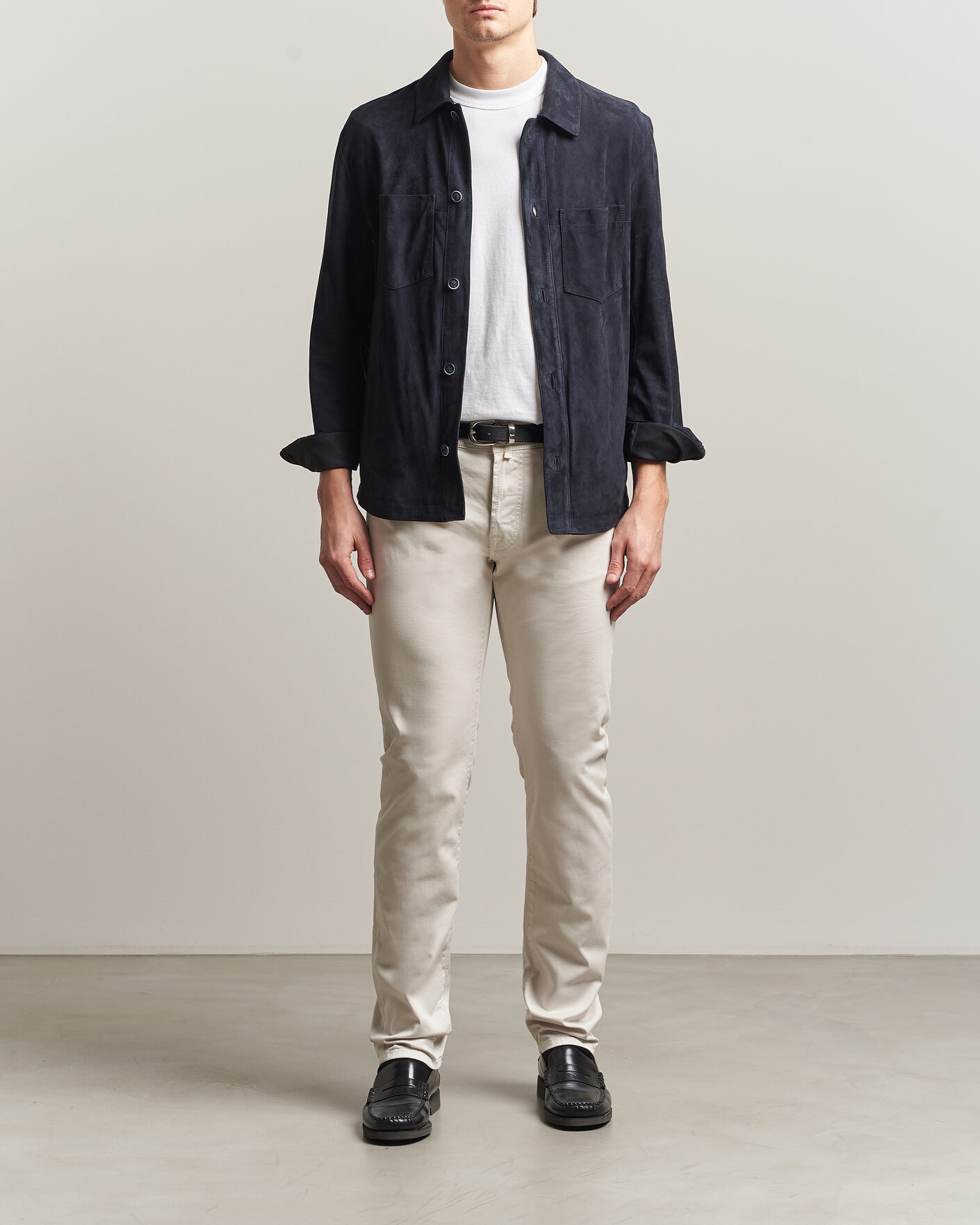 Hombres | Pantalones | Jacob Cohën | Bard Garment Dyed Gabardine Trousers Off White