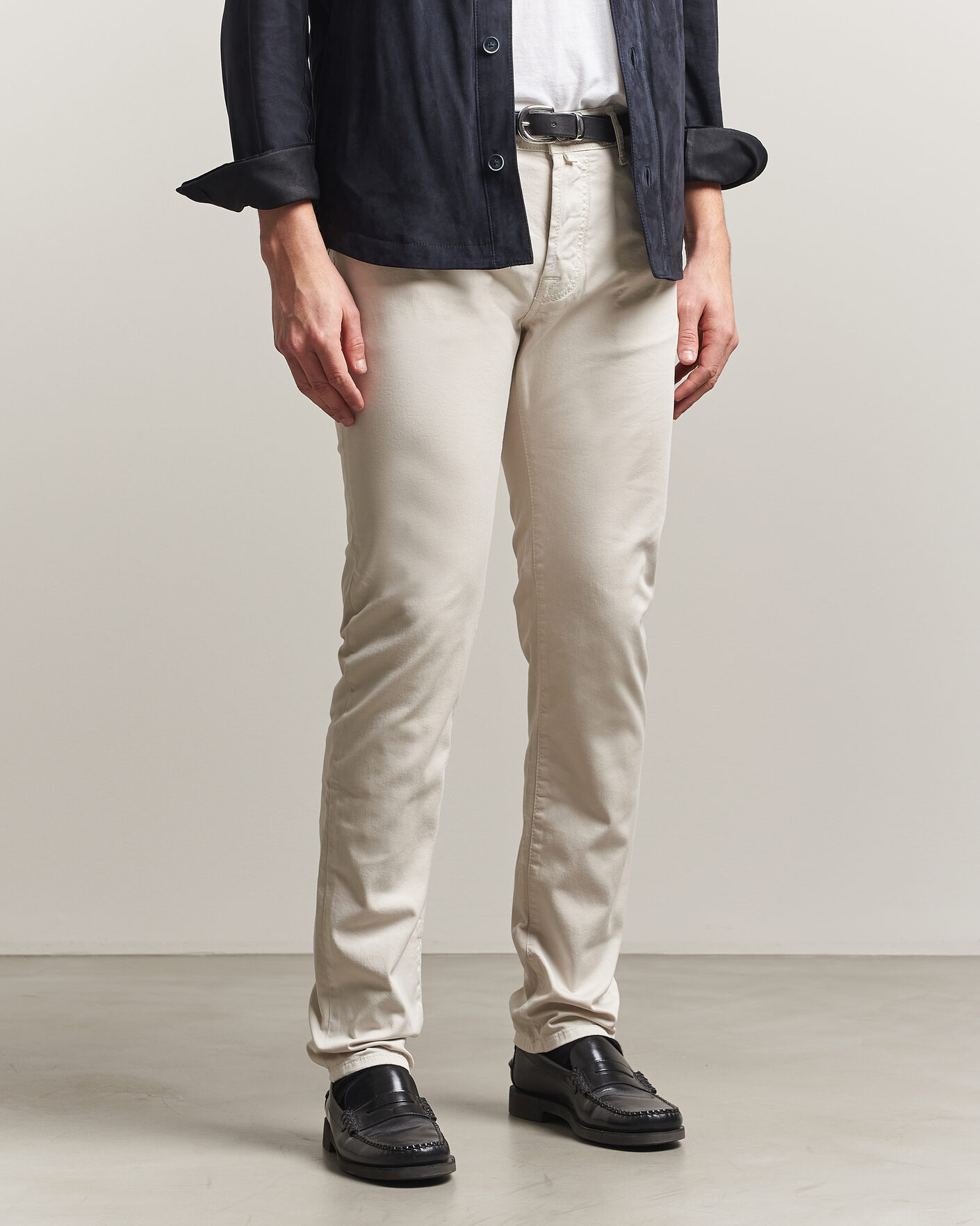 Hombres | Pantalones | Jacob Cohën | Bard Garment Dyed Gabardine Trousers Off White