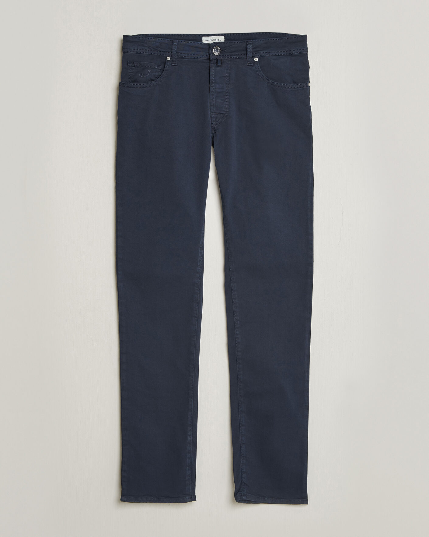 Hombres | Pantalones | Jacob Cohën | Bard Garment Dyed Gabardine Trousers Navy Blue