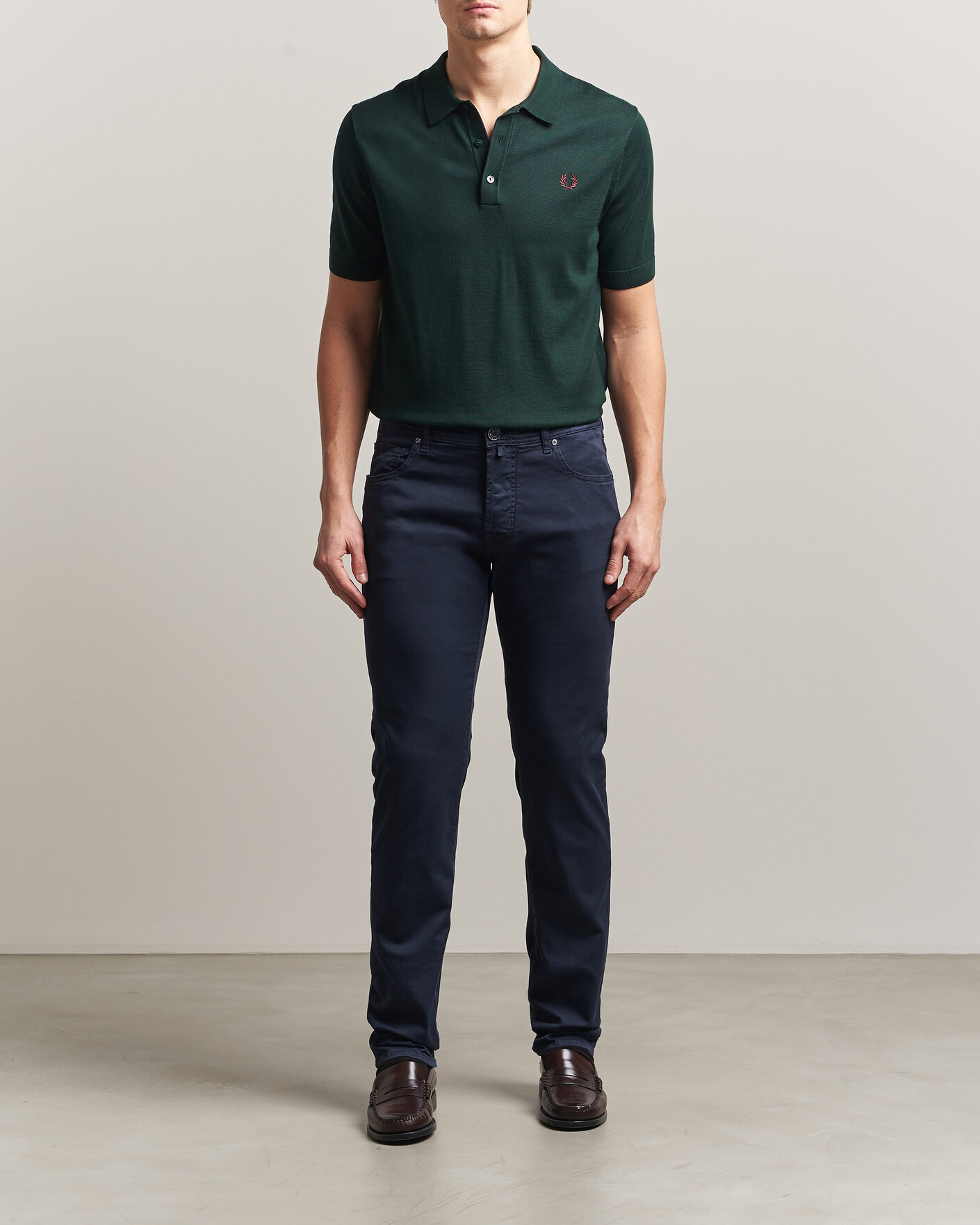 Hombres | Pantalones | Jacob Cohën | Bard Garment Dyed Gabardine Trousers Navy Blue