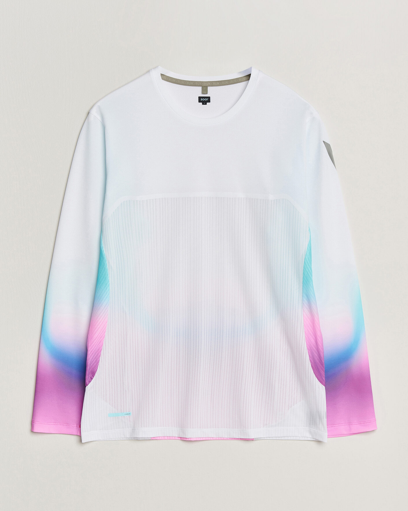 Hombres | Camisetas | SOAR Running | Hot Weather Long Sleeve Tee White/Blue
