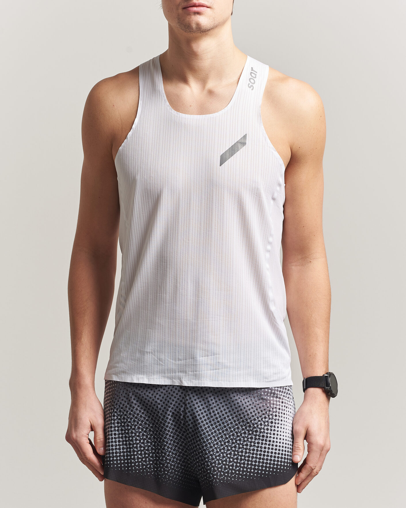 Hombres | Camisetas | SOAR Running | Race Vest White