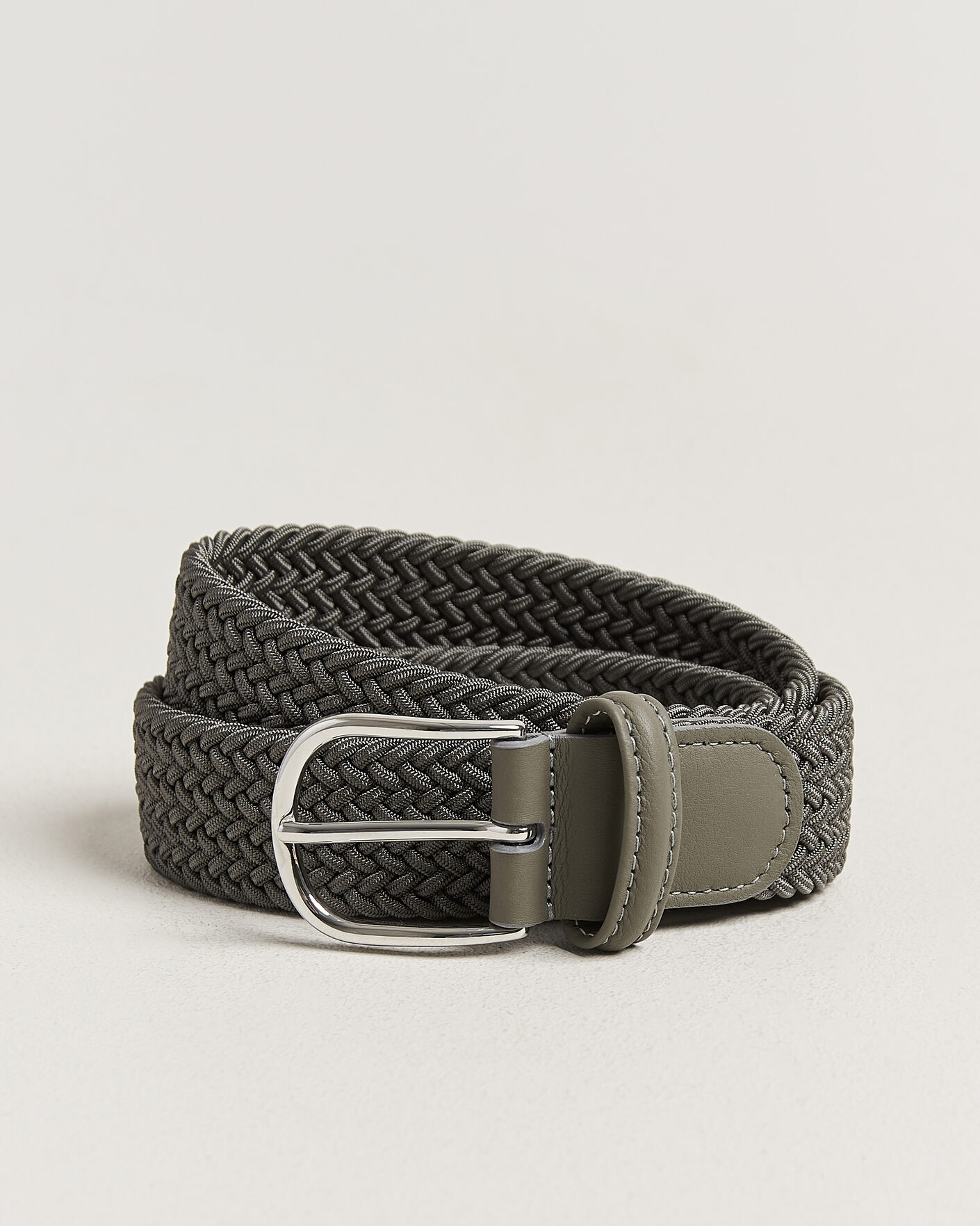 Hombres | Cinturones | Anderson's | Stretch Woven 3,5cm Belt Grey