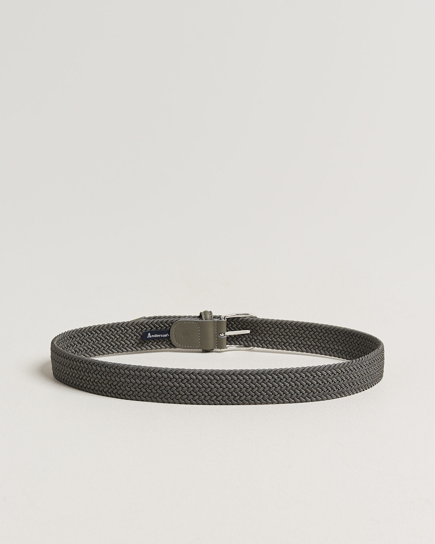 Hombres | Cinturones | Anderson's | Stretch Woven 3,5cm Belt Grey