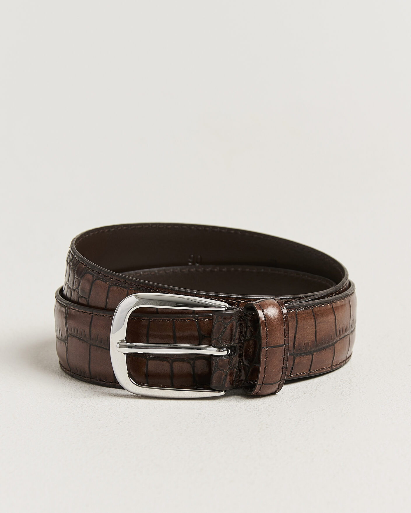 Hombres | Cinturones | Anderson's | Embossed Western Leather Belt Tan