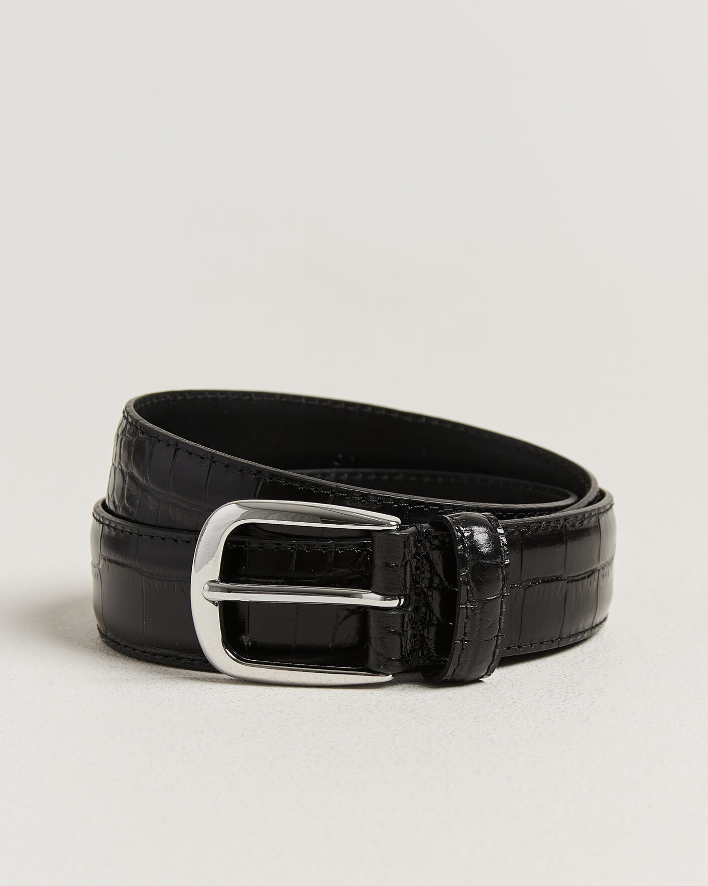 Hombres | Cinturones | Anderson's | Embossed Western Leather Belt Black