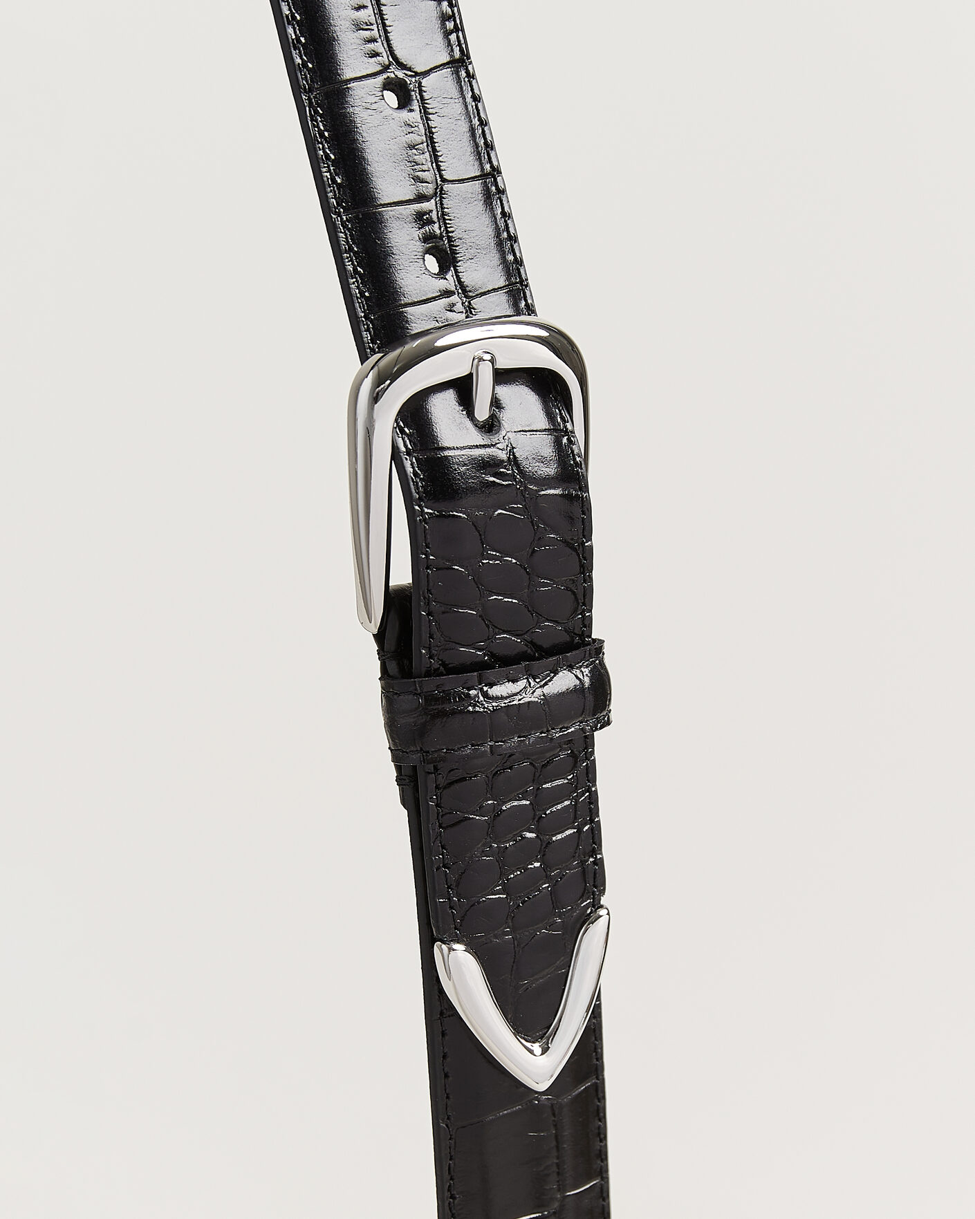 Hombres | Cinturones | Anderson's | Embossed Western Leather Belt Black