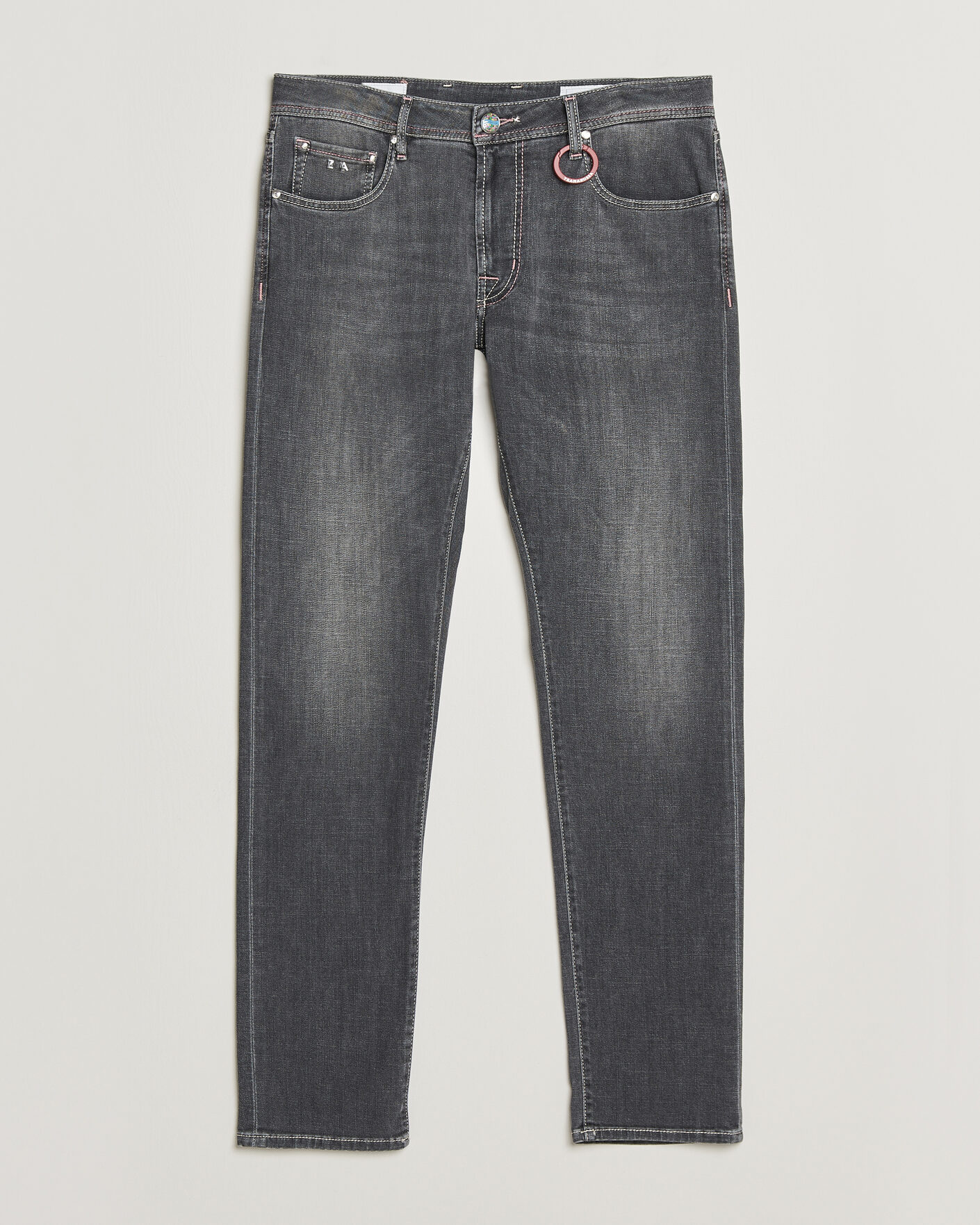Hombres | Vaqueros | Tramarossa | Michelangelo Contrast Seam Stretch Jeans Dark Grey