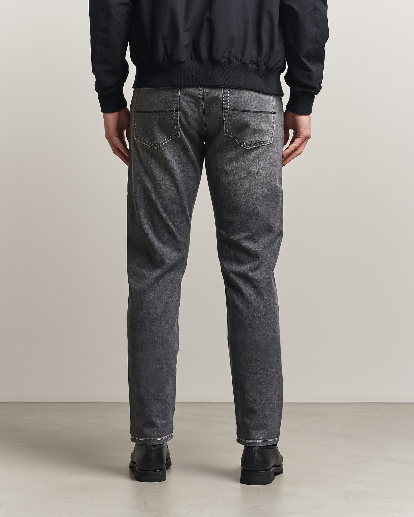 Hombres | Vaqueros | Tramarossa | Michelangelo Contrast Seam Stretch Jeans Dark Grey