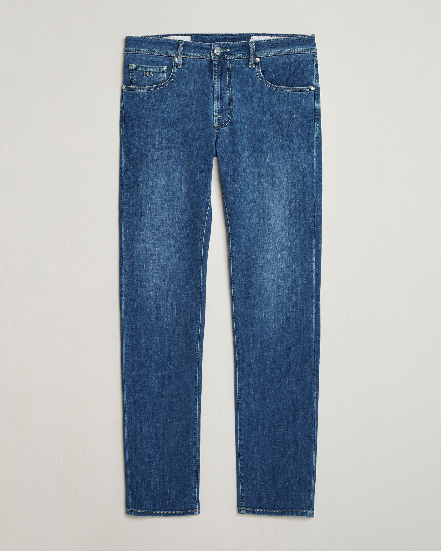 Hombres | Pantalones | Tramarossa | Michelangelo Contrast Seam Stretch Jeans Mid Blue