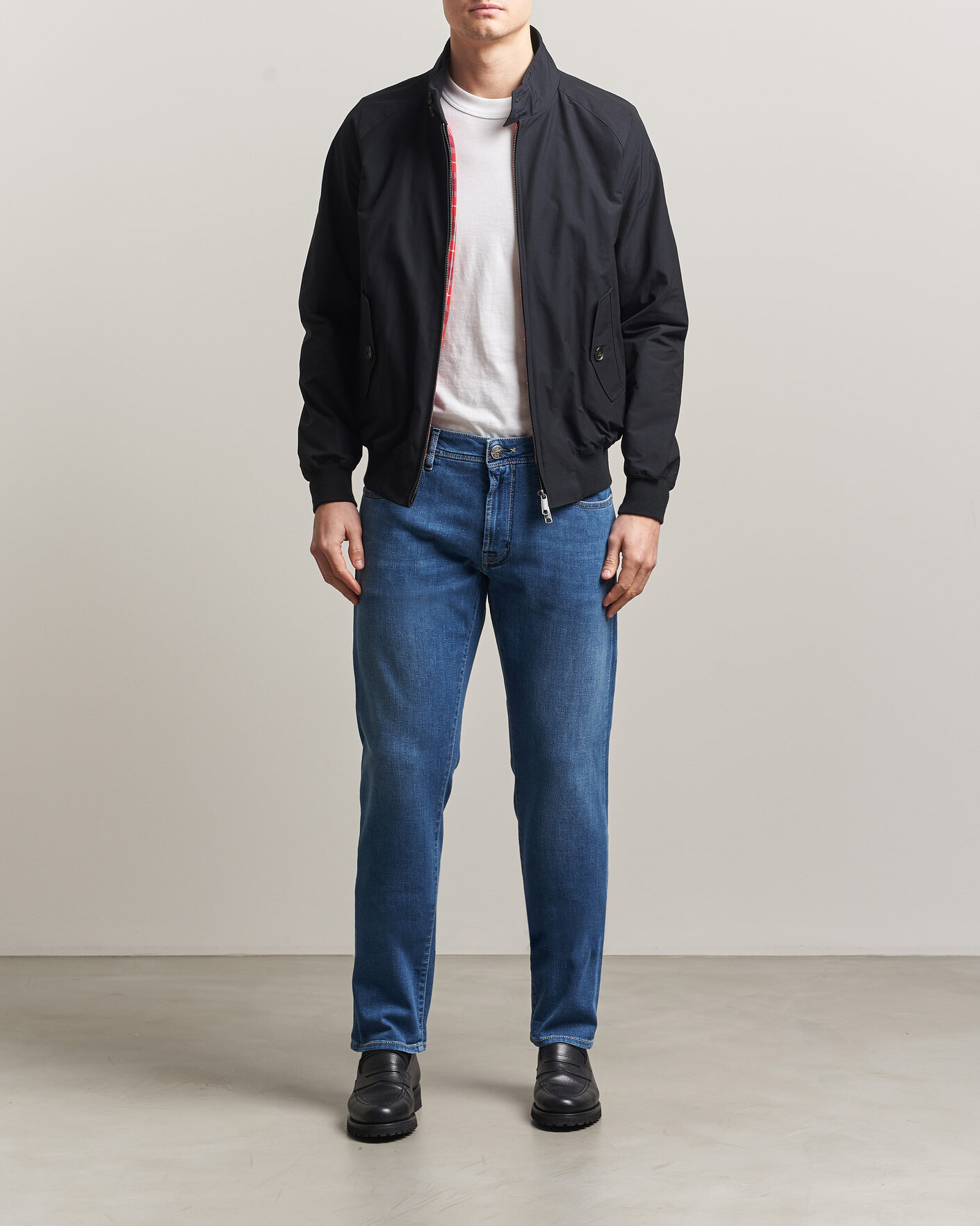 Hombres | Vaqueros | Tramarossa | Michelangelo Contrast Seam Stretch Jeans Mid Blue