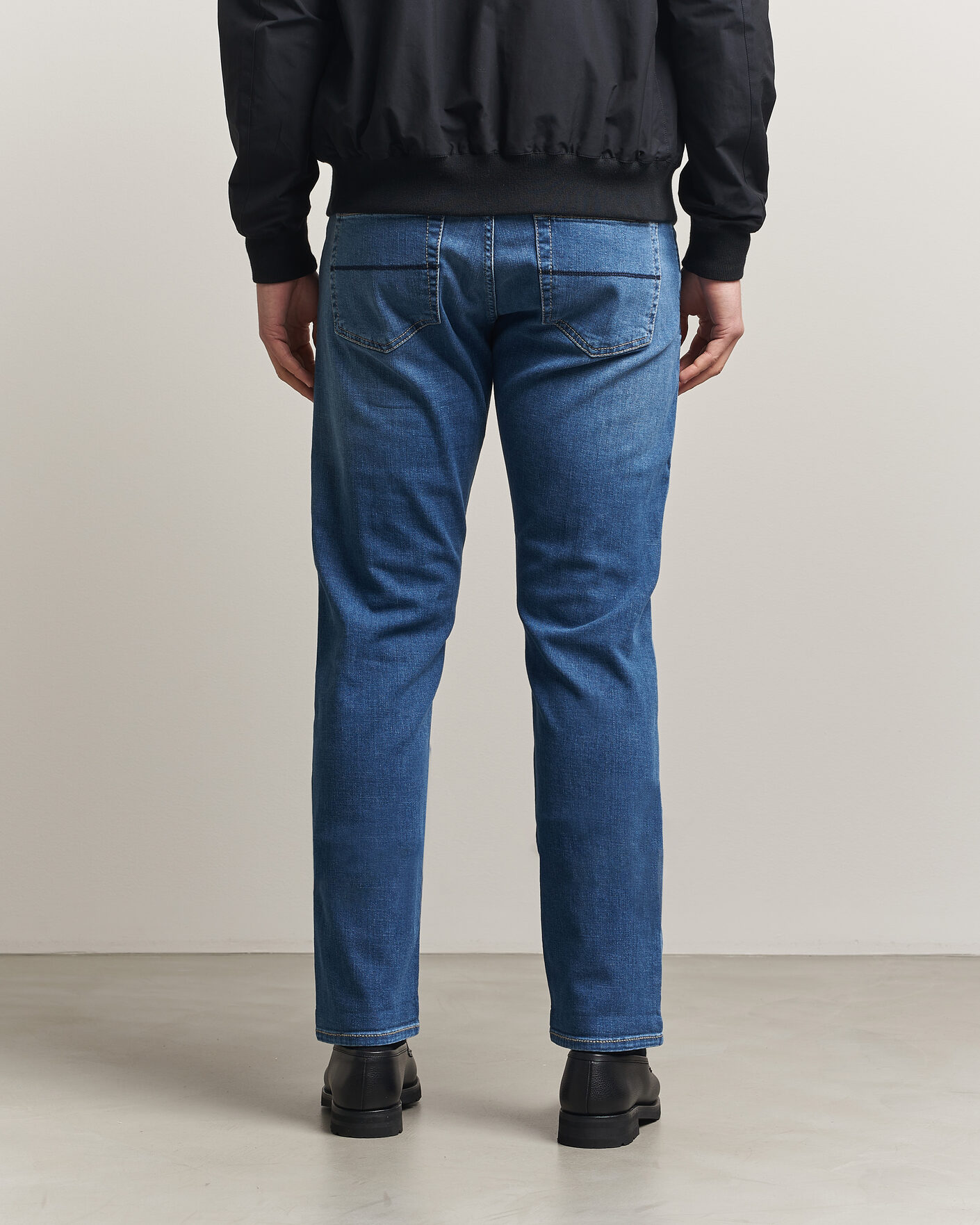 Hombres | Vaqueros | Tramarossa | Michelangelo Contrast Seam Stretch Jeans Mid Blue
