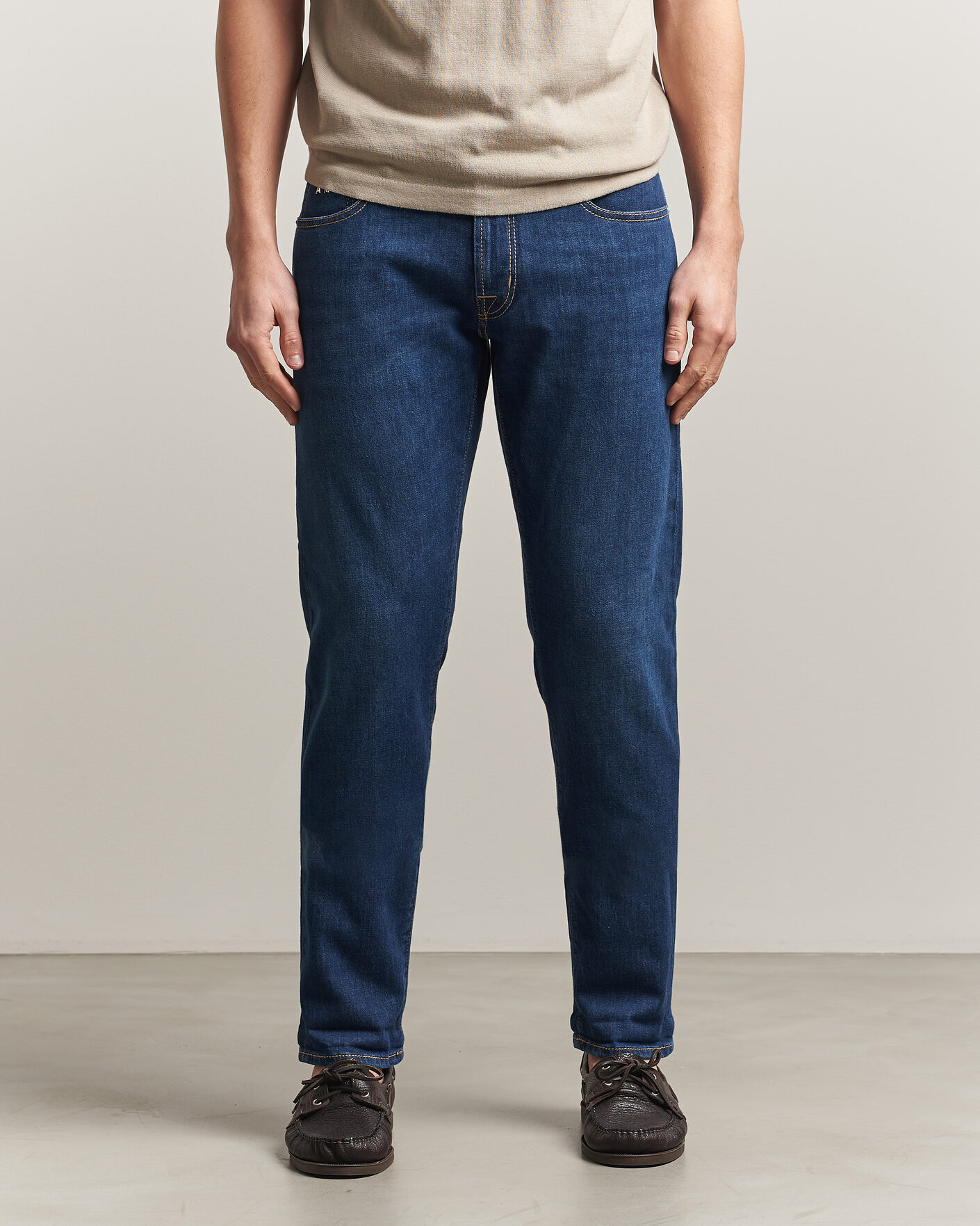 Hombres | Pantalones | Tramarossa | Michelangelo Western Badge Stretch Jeans Mid Blue