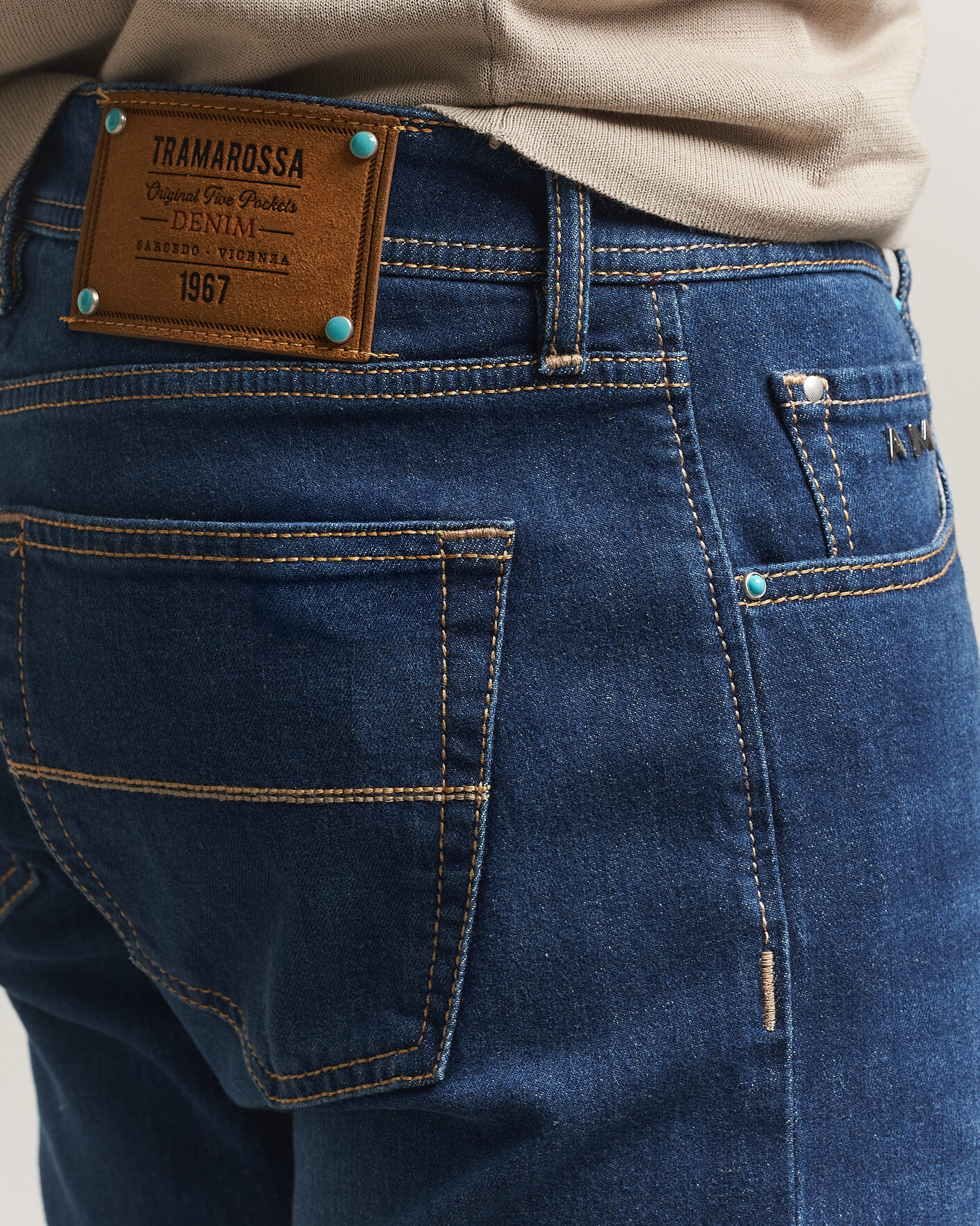 Hombres | Pantalones | Tramarossa | Michelangelo Western Badge Stretch Jeans Mid Blue