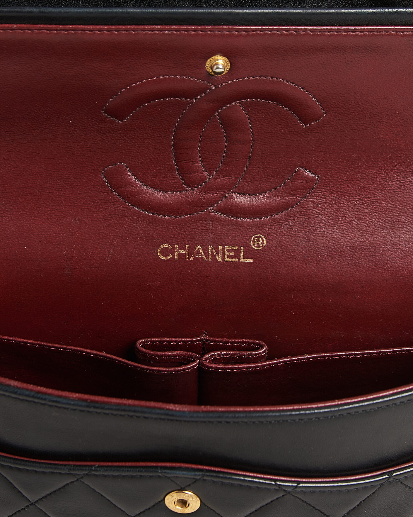Hombres | Pre-Owned & Vintage Bags | Chanel Pre-Owned | Classic Medium Double Flap Bag Lambskin Black