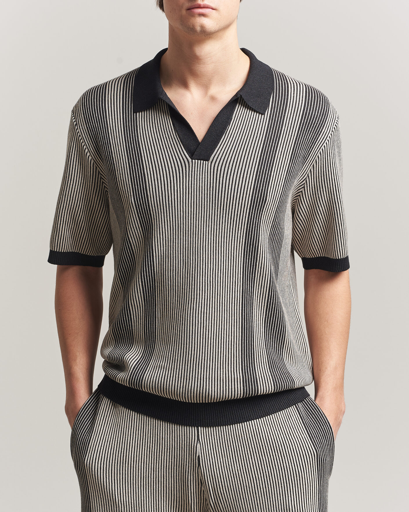 Hombres | Polos | J.Lindeberg | Sal Knitted Polo Moonbeam