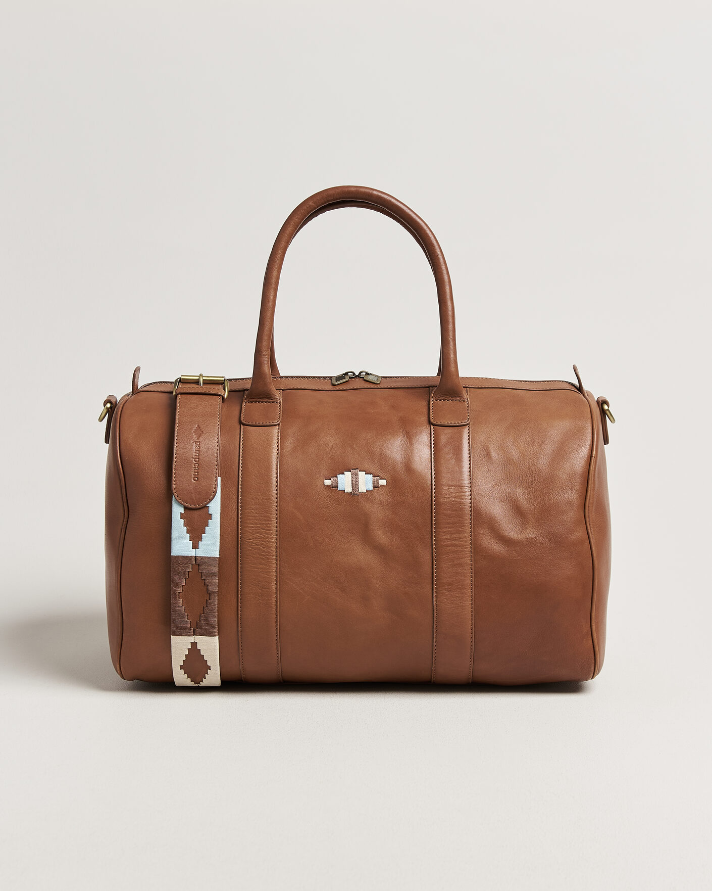Hombres | Bolsos | Pampeano | Varon Small Leather Weekend Bag Tan