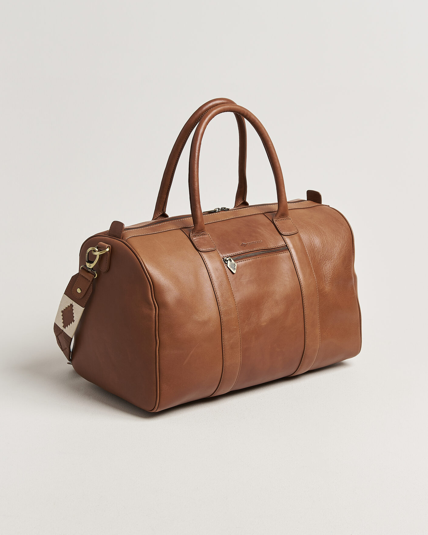 Hombres | Bolsos | Pampeano | Varon Small Leather Weekend Bag Tan