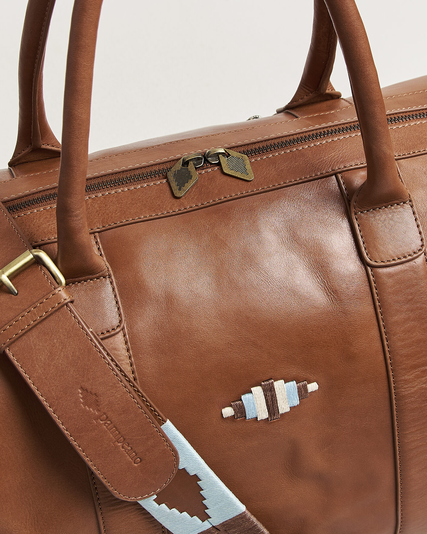 Hombres | Bolsos | Pampeano | Varon Small Leather Weekend Bag Tan