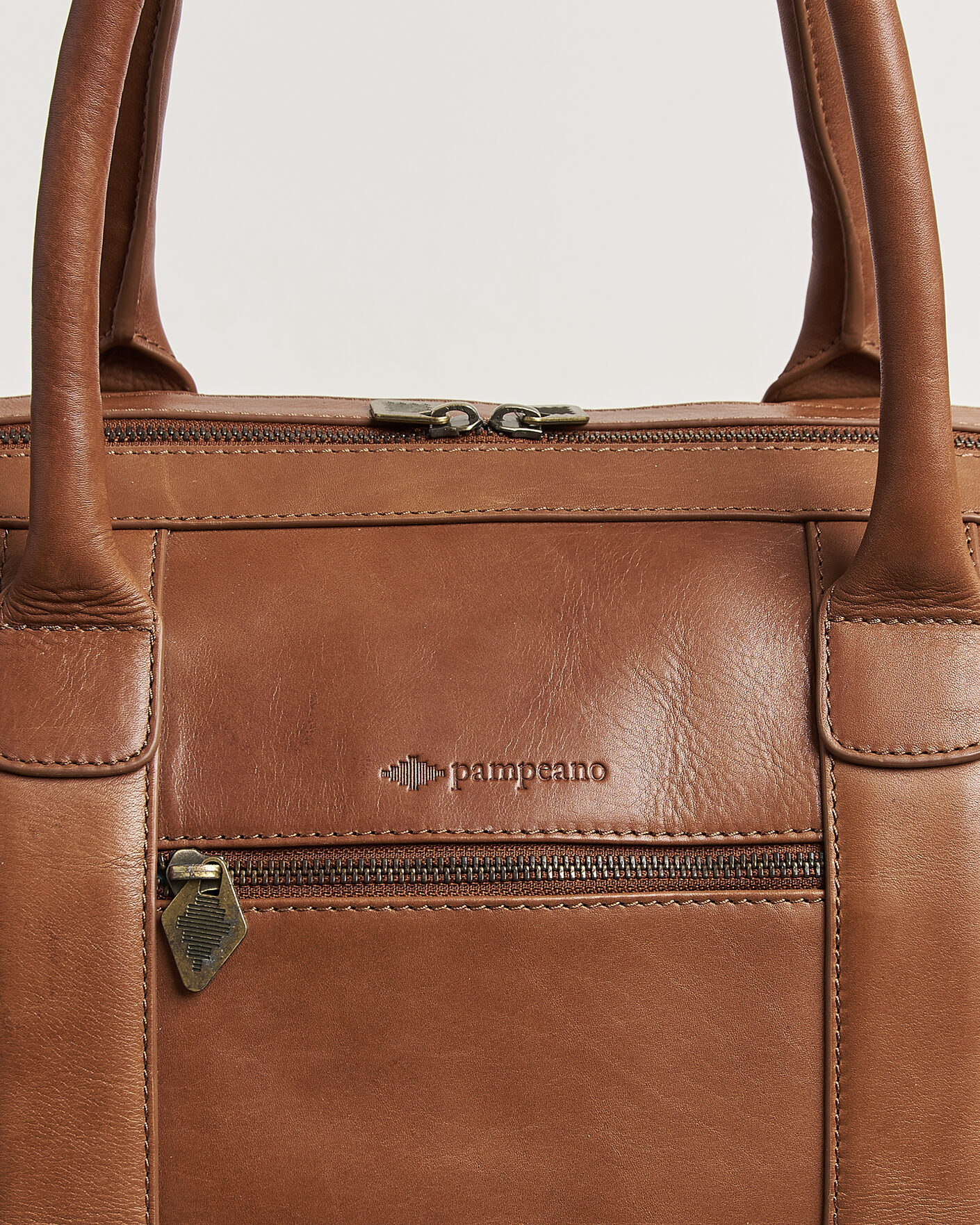 Hombres | Bolsos | Pampeano | Varon Small Leather Weekend Bag Tan
