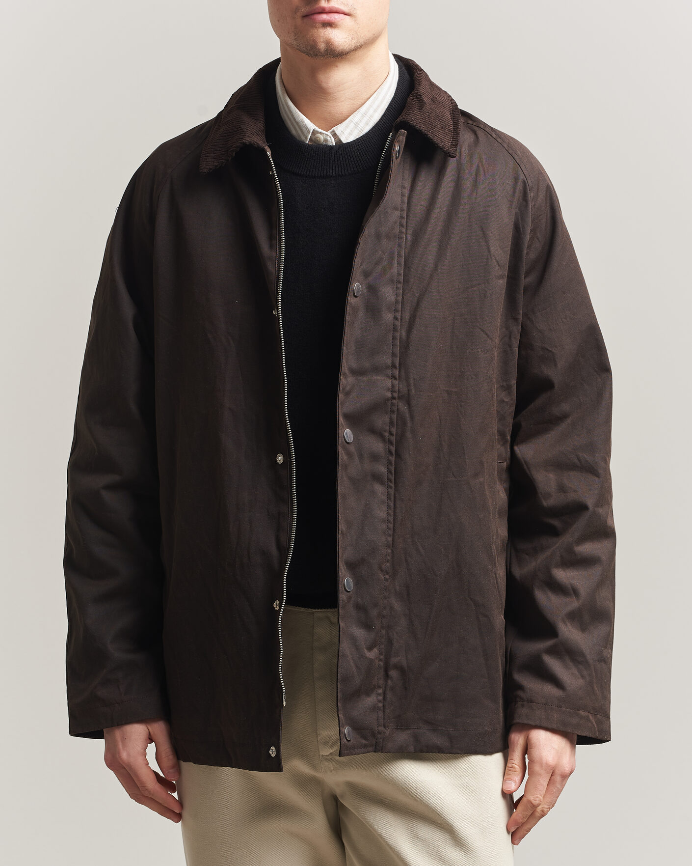 Hombres | Abrigos y chaquetas | A Day's March | Limestone Waxed Jacket Dark Brown