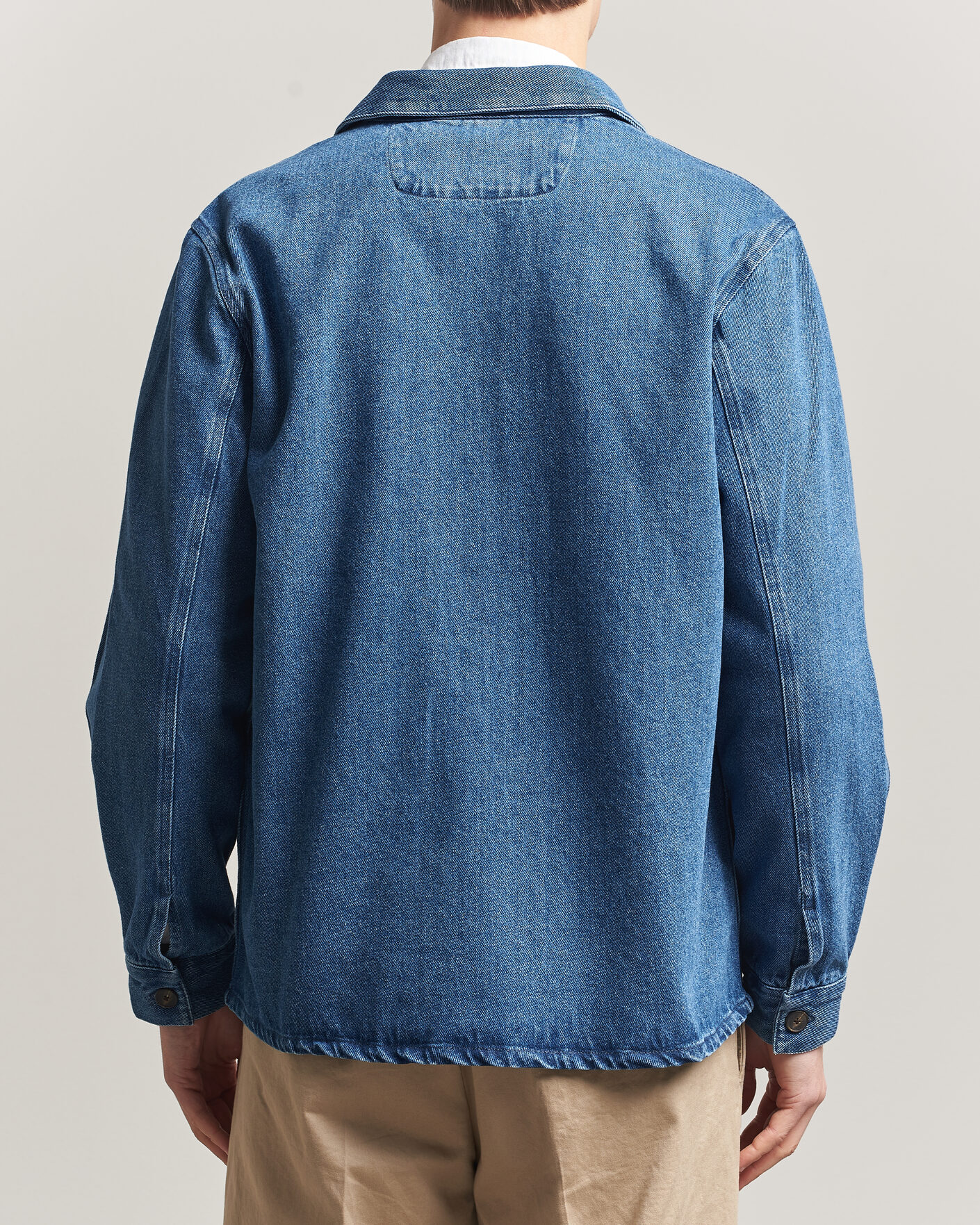 Hombres | Camisas | A Day's March | Algot Denim Overshirt Washed Blue