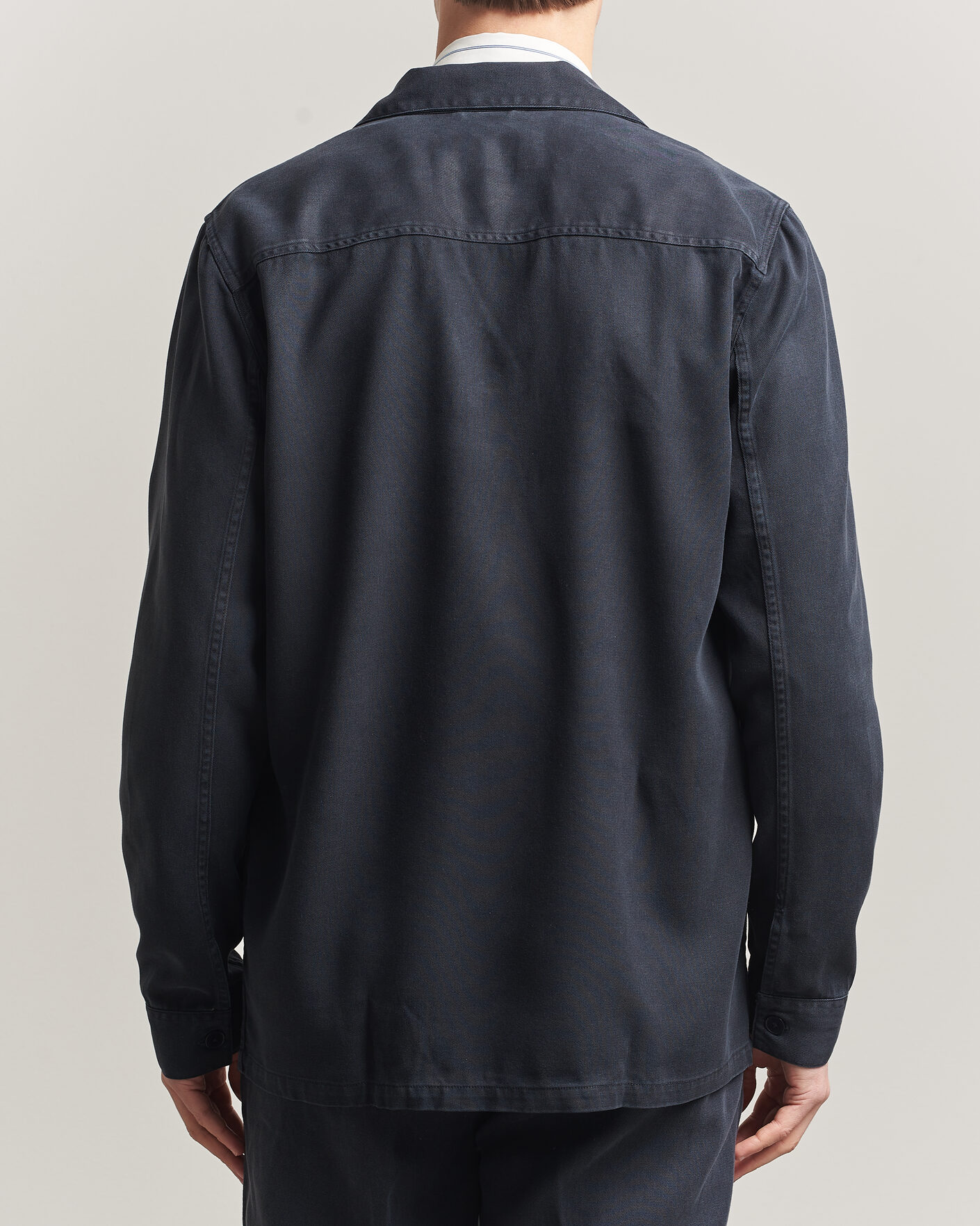Hombres | Camisas | A Day's March | Banagher Lyocell Overshirt Navy