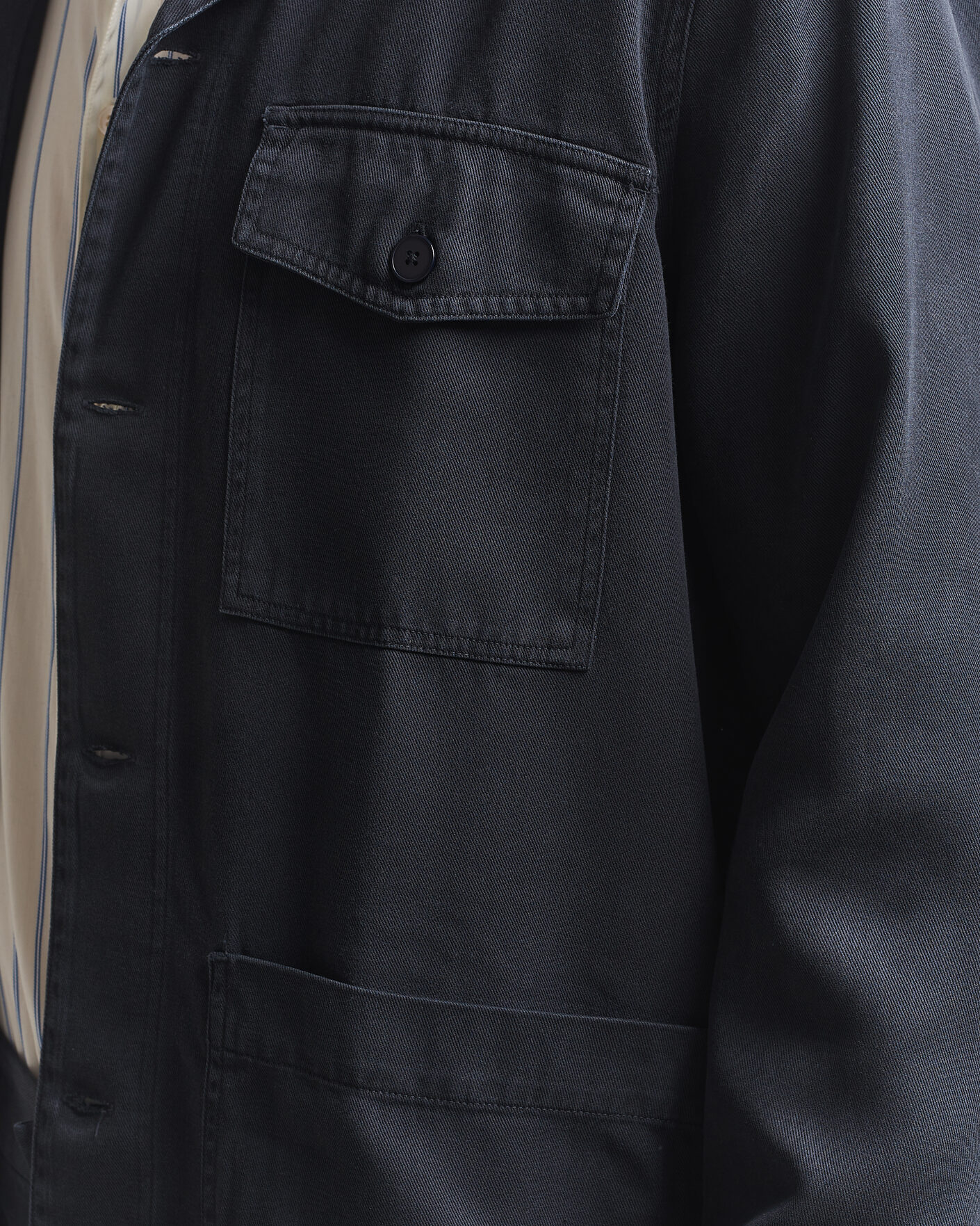 Hombres | Camisas | A Day's March | Banagher Lyocell Overshirt Navy
