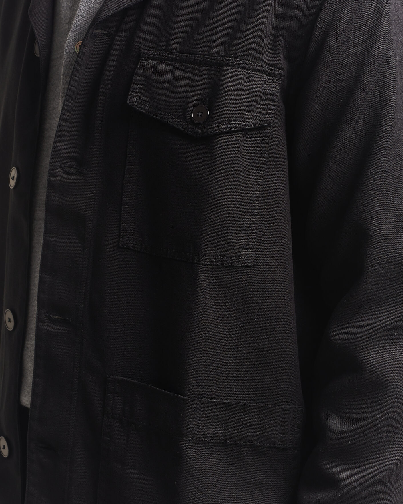 Hombres | Camisas | A Day's March | Banagher Lyocell Overshirt Black