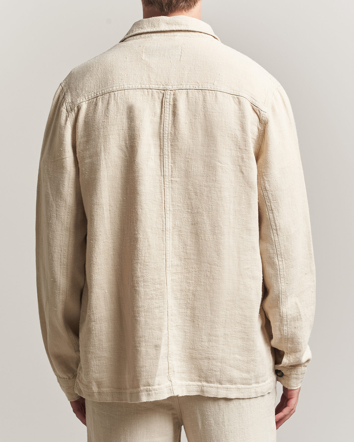 Hombres | Camisas | A Day's March | Original Linen Overshirt Oyster