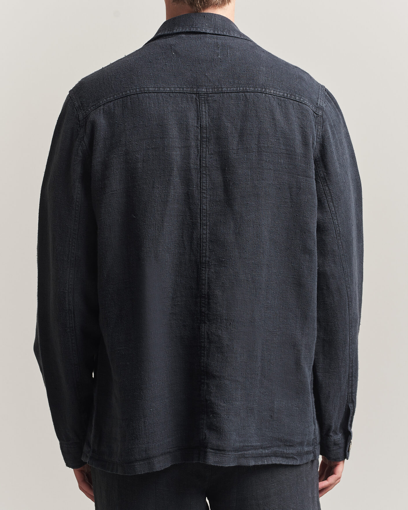 Hombres | Camisas | A Day's March | Original Linen Overshirt Black