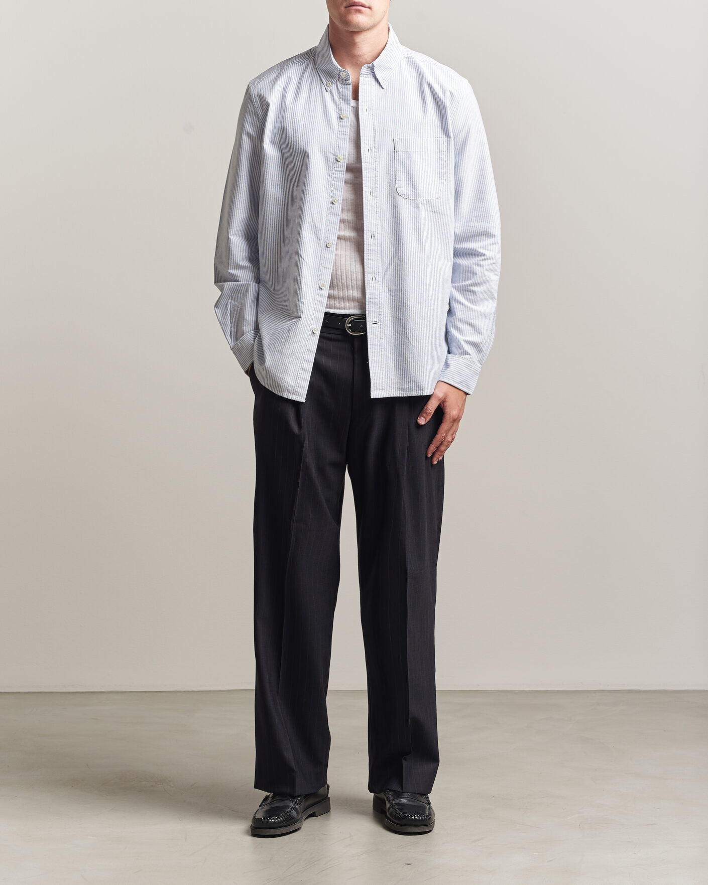 Hombres | Camisas | A Day's March | Original Oxford Shirt Blue/White