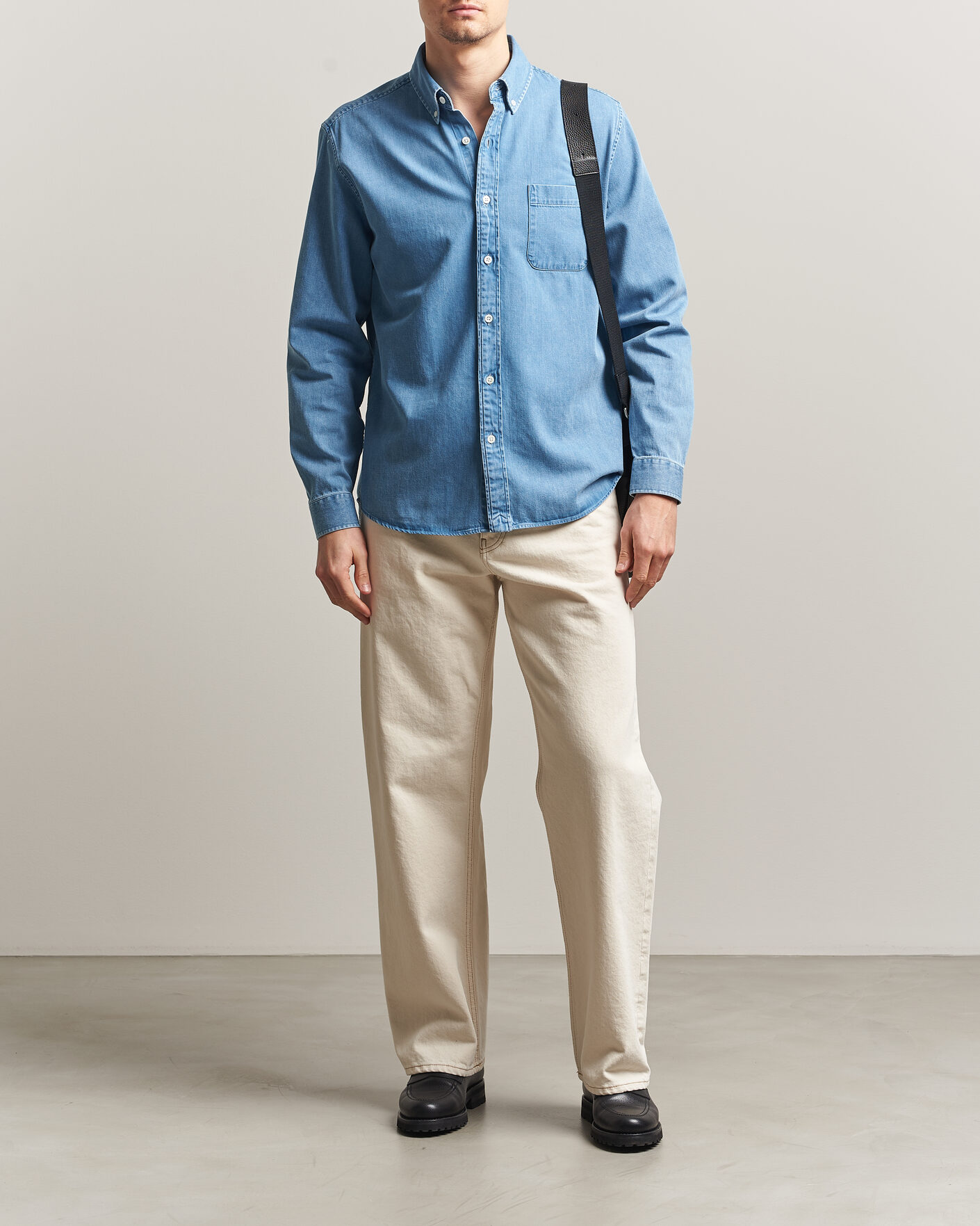 Hombres | Camisas | A Day's March | Original Denim Shirt Light Blue
