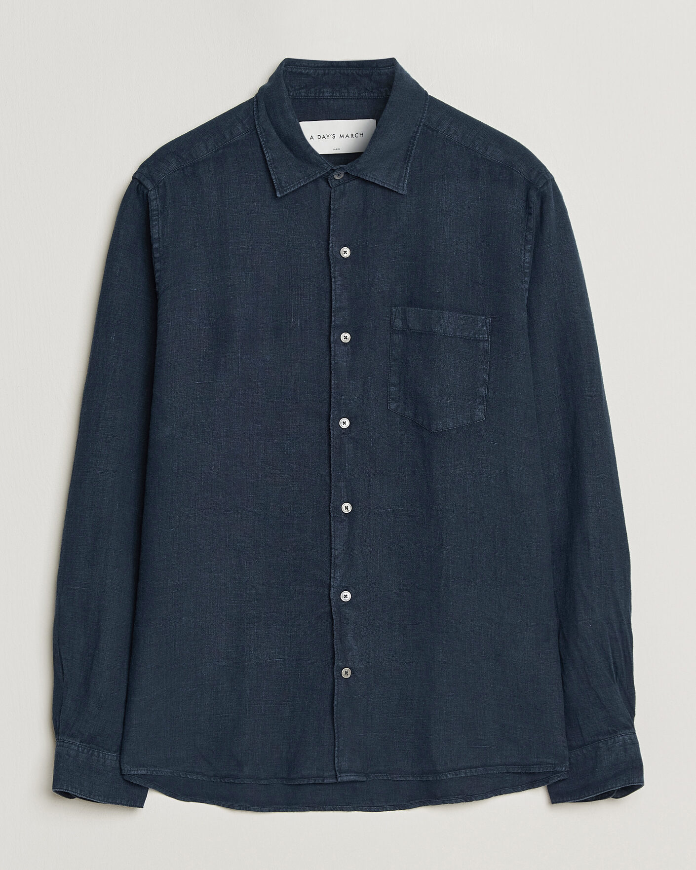 Hombres | Camisas | A Day's March | Daintree Linen Shirt Navy