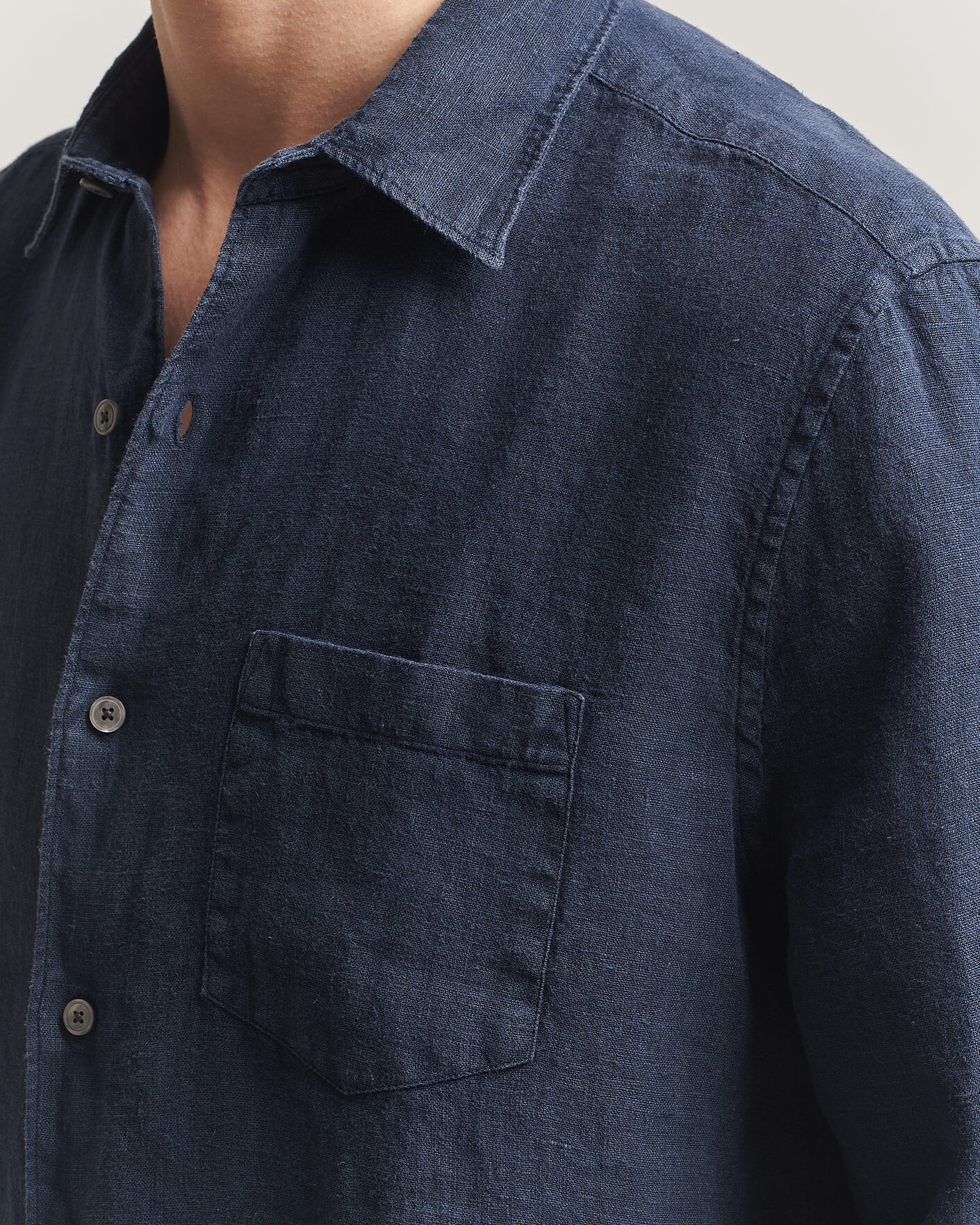 Hombres | Camisas | A Day's March | Daintree Linen Shirt Navy
